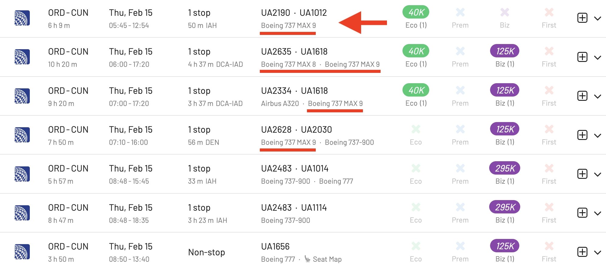 Available Award Flights On The 737 MAX (AwardFares).