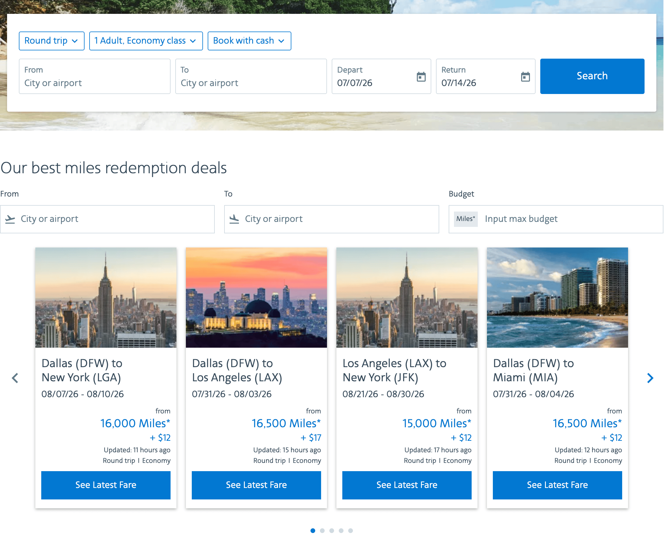American Airlines award sale deals for U.S. domestic flights found on AwardFares.