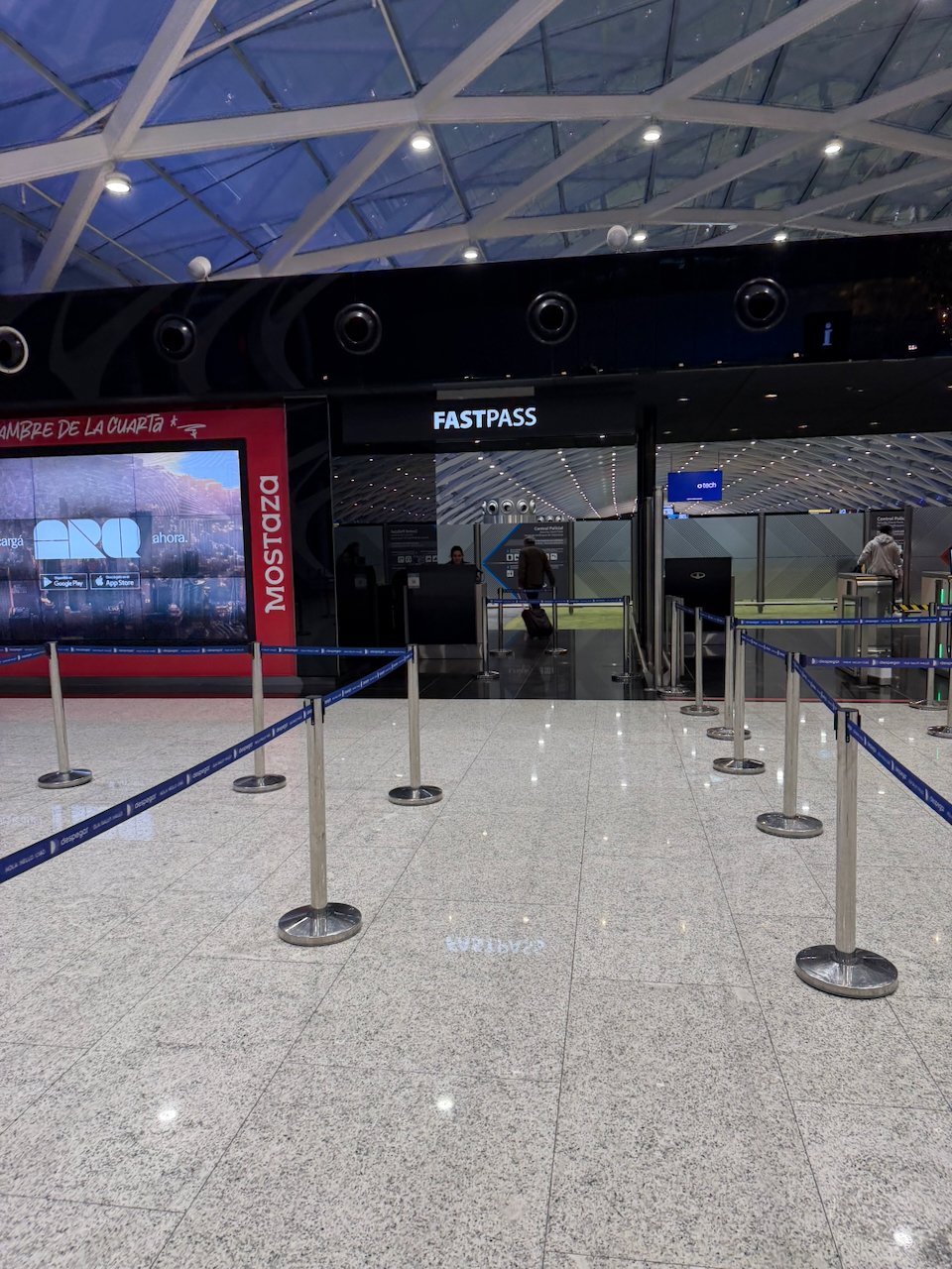 Fast Pass security entrance at Ezeiza airport.