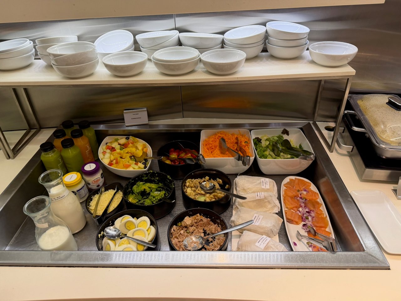 Cold buffet selection at the Ezeiza AA Iberia lounge.