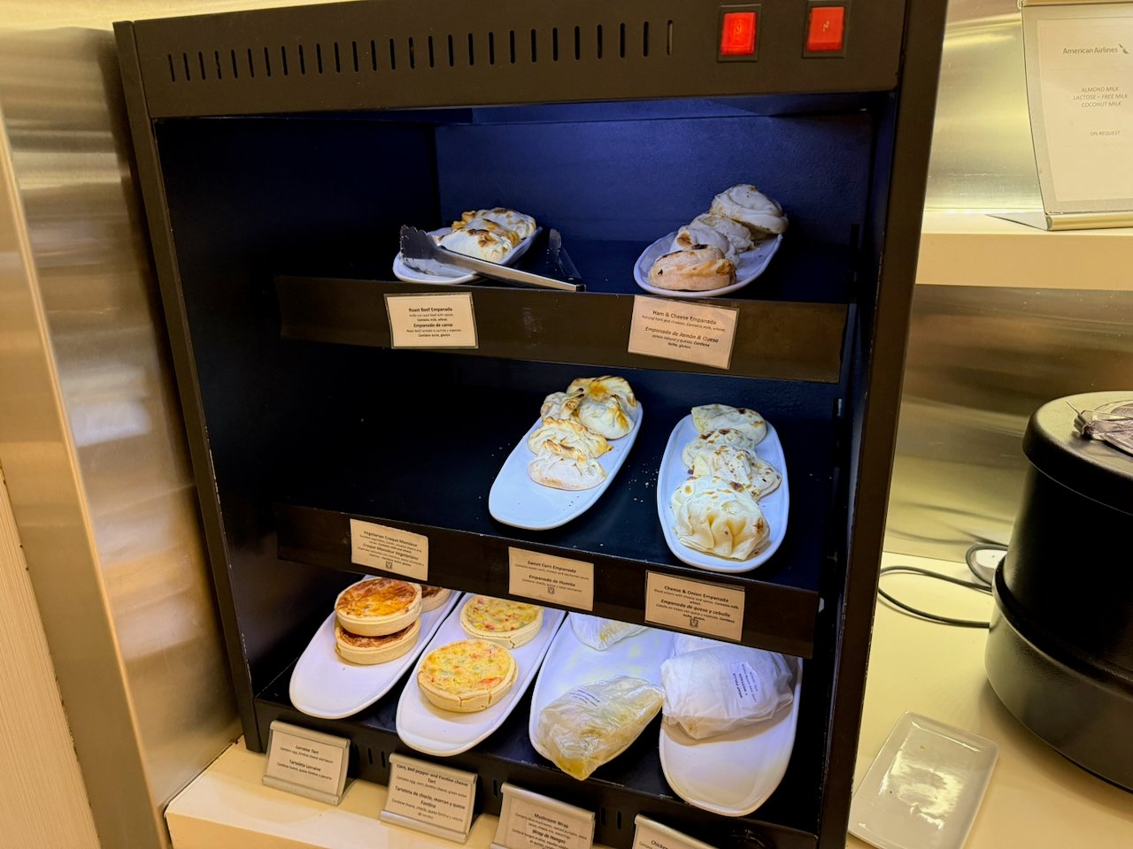 Pastry selection at the AA Iberia lounge at Buenos Aires Ezeiza.