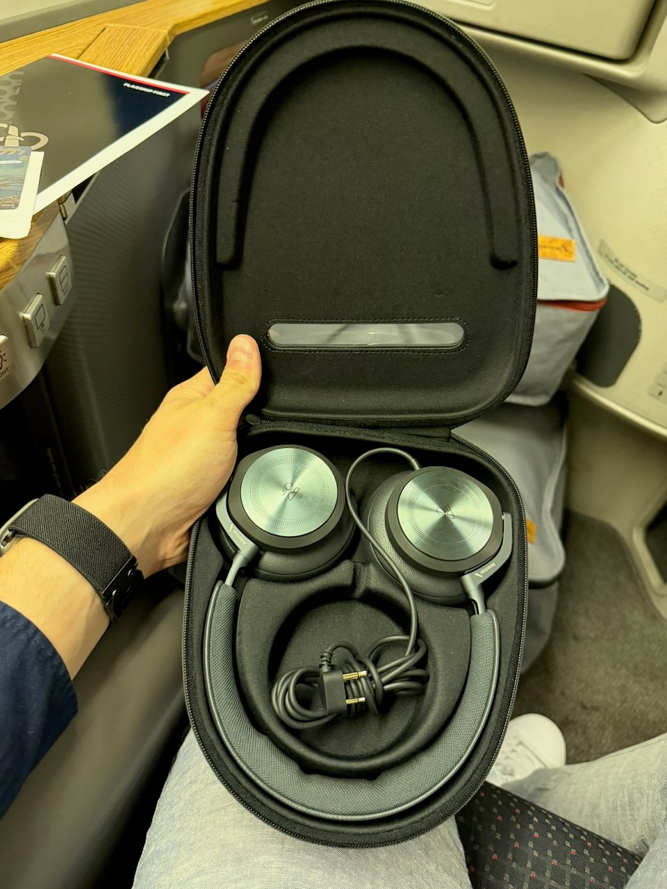 Bang and Olufsen headphones for Flagship First passengers.