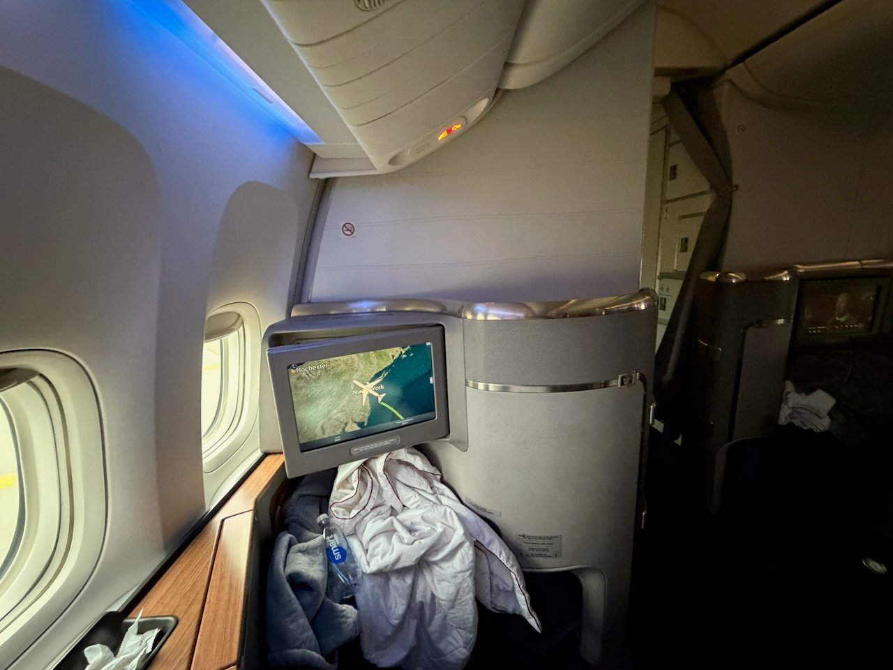 American Flagship First cabin after landing at JFK.