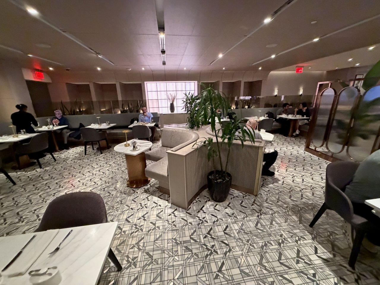 Dining room at the JFK Chelsea Lounge.