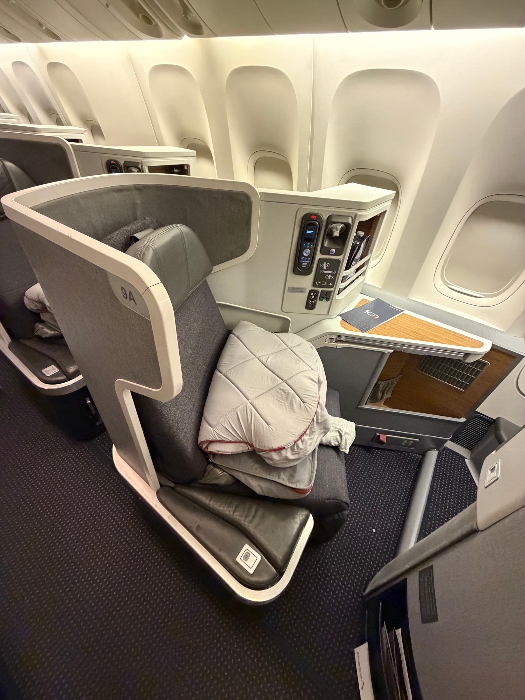 American Airlines 777-300ER Flagship Business window seat 9A.