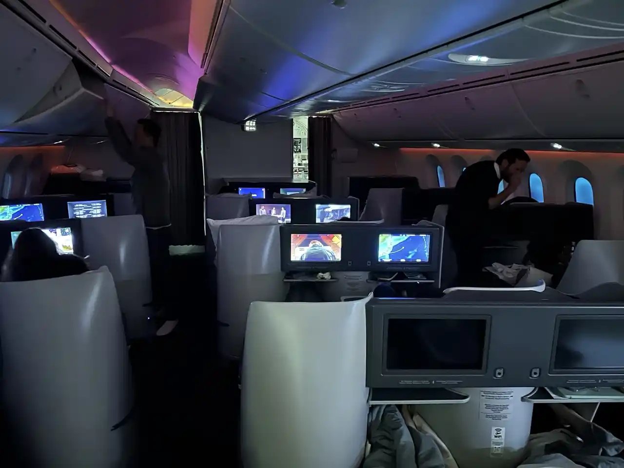 Cabina durante el vuelo en Clase Ejecutiva Aeroméxico 787-8