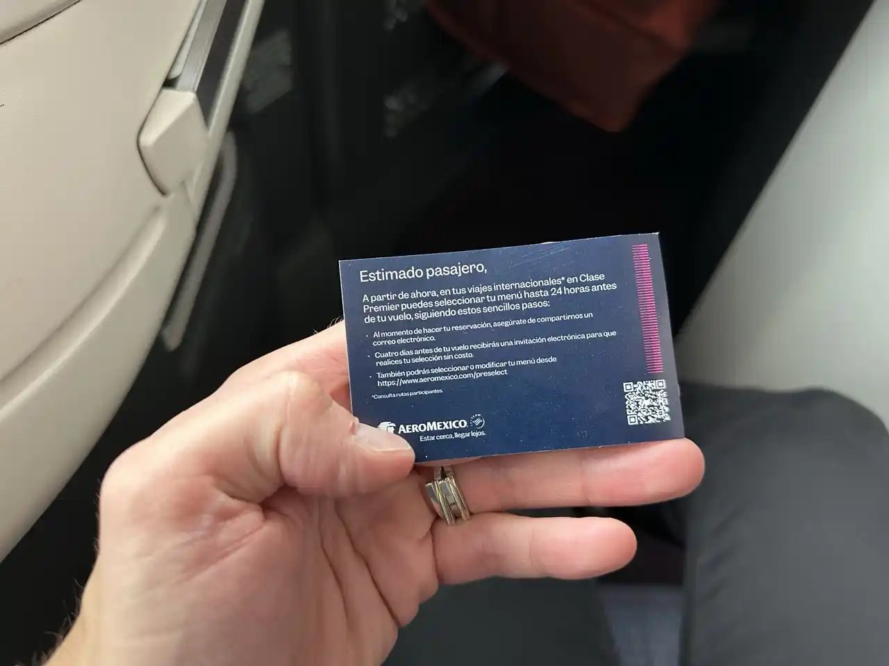 Aviso de opciones limitadas Clase Business Aeroméxico 787-9