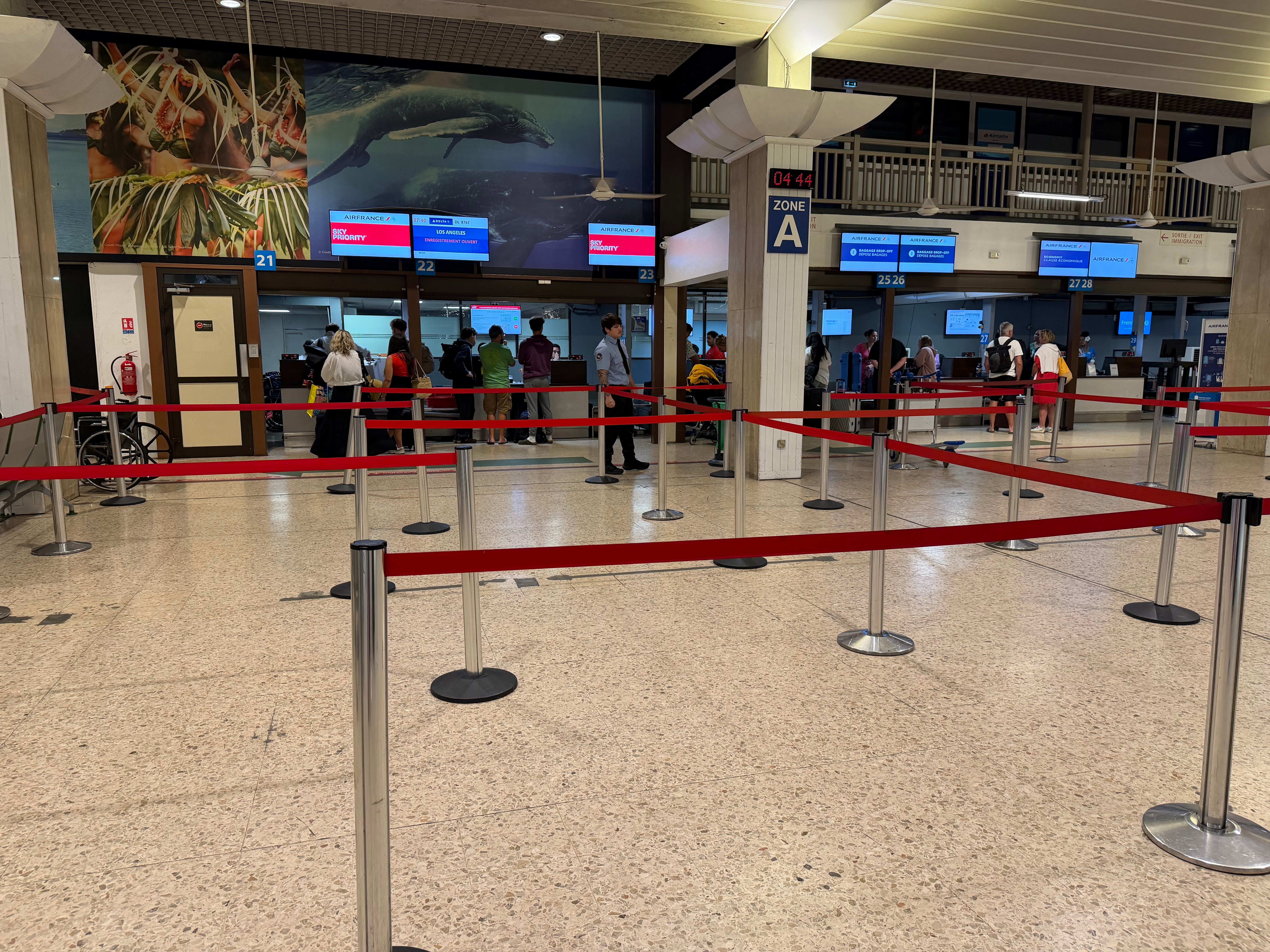 Air France check in counters at Tahiti Faa'a Airport.