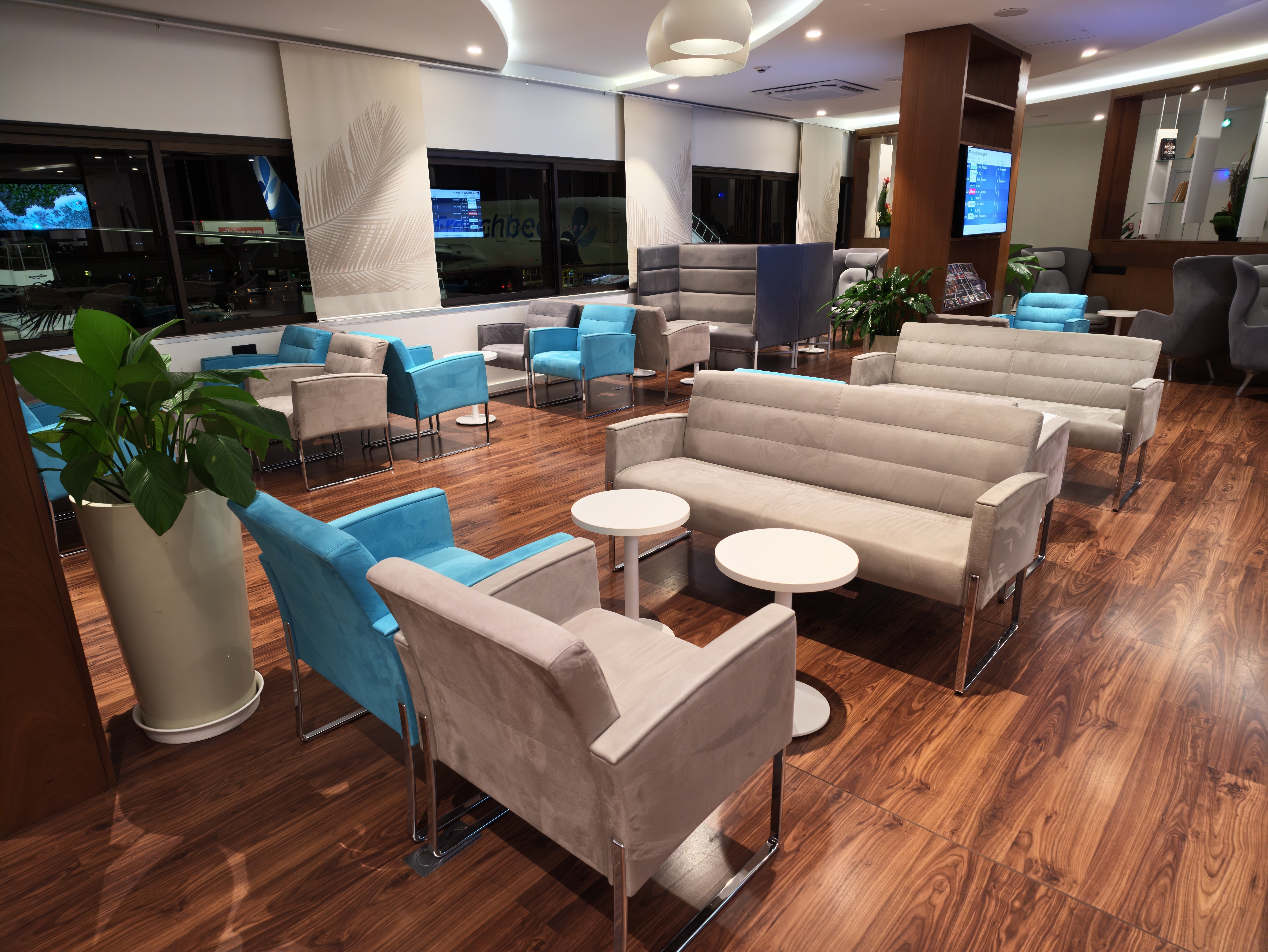 Front view of the main lounge seating area.