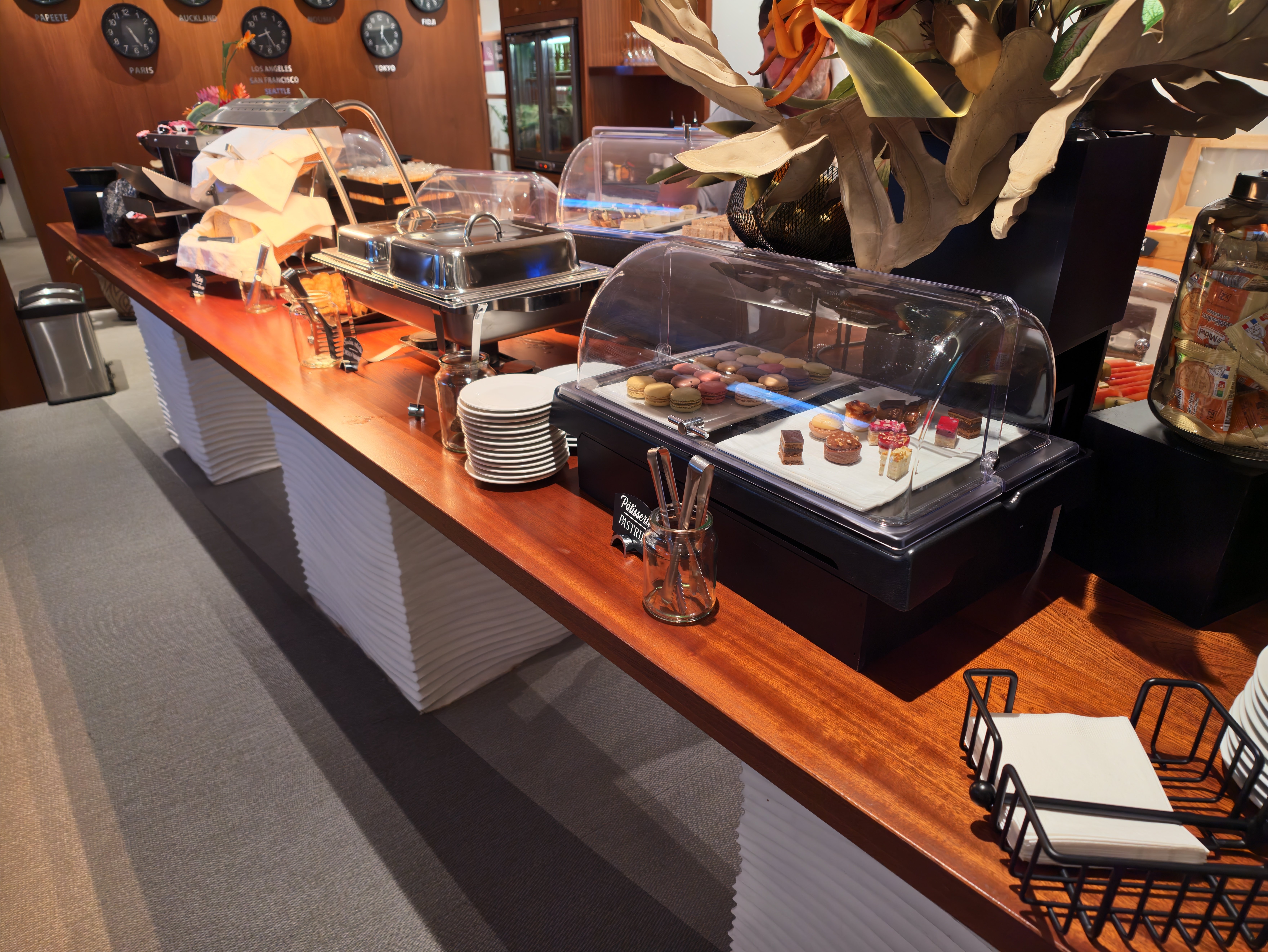 Sweet items on the Air Tahiti Nui lounge buffet.