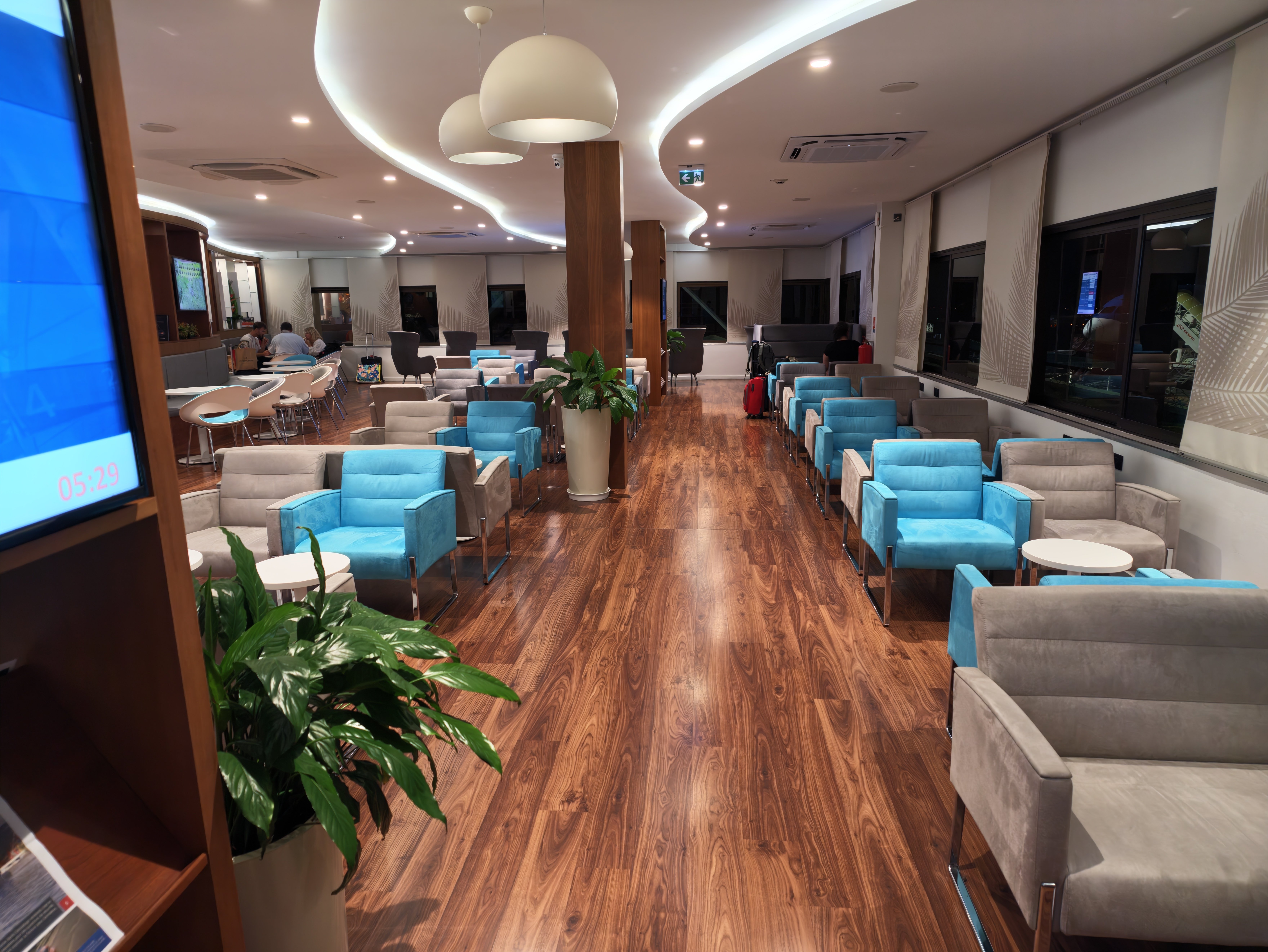 Wide view of the lounge main room.