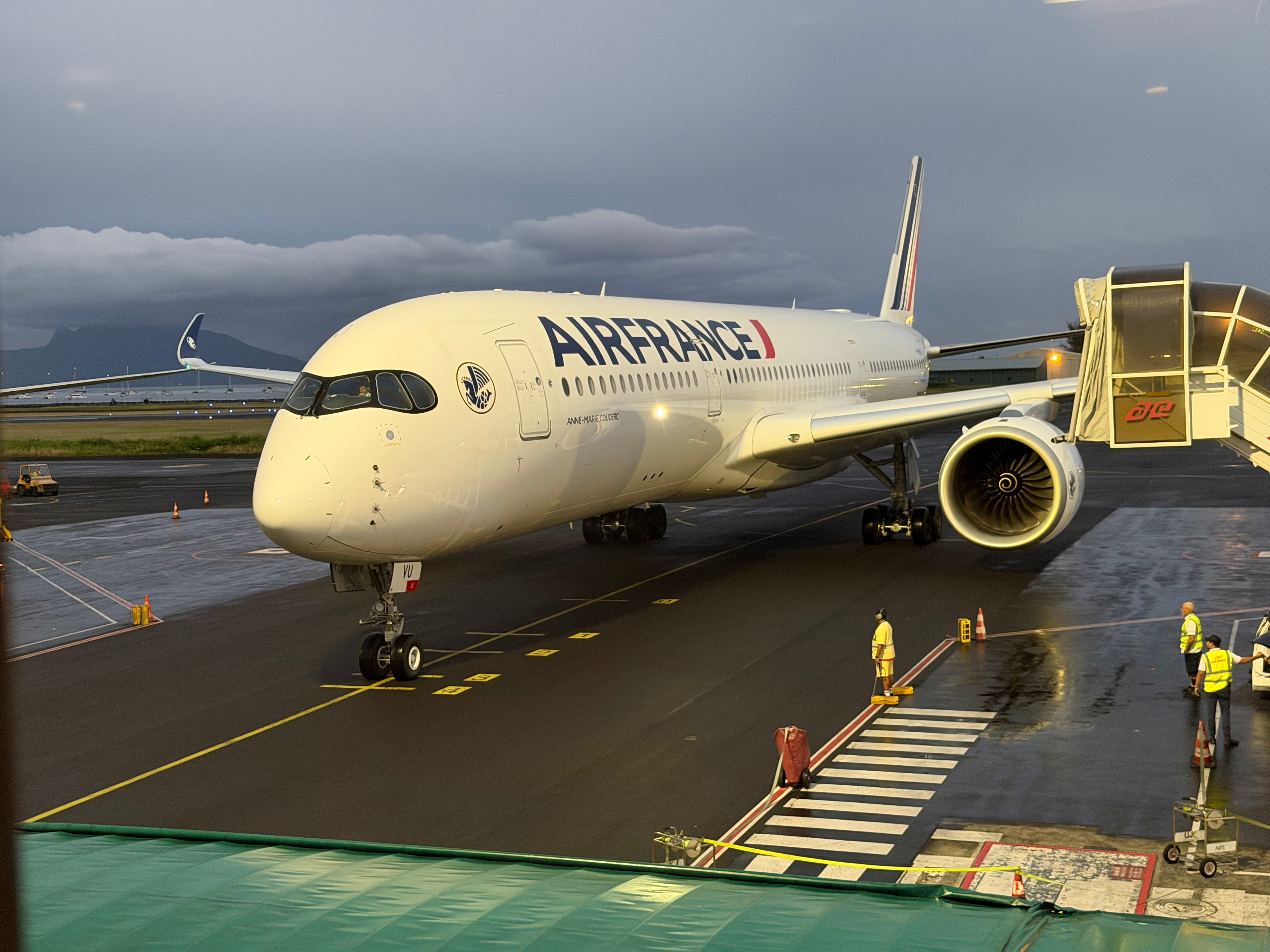 Air France Airbus A350-900 parked in Papeete.