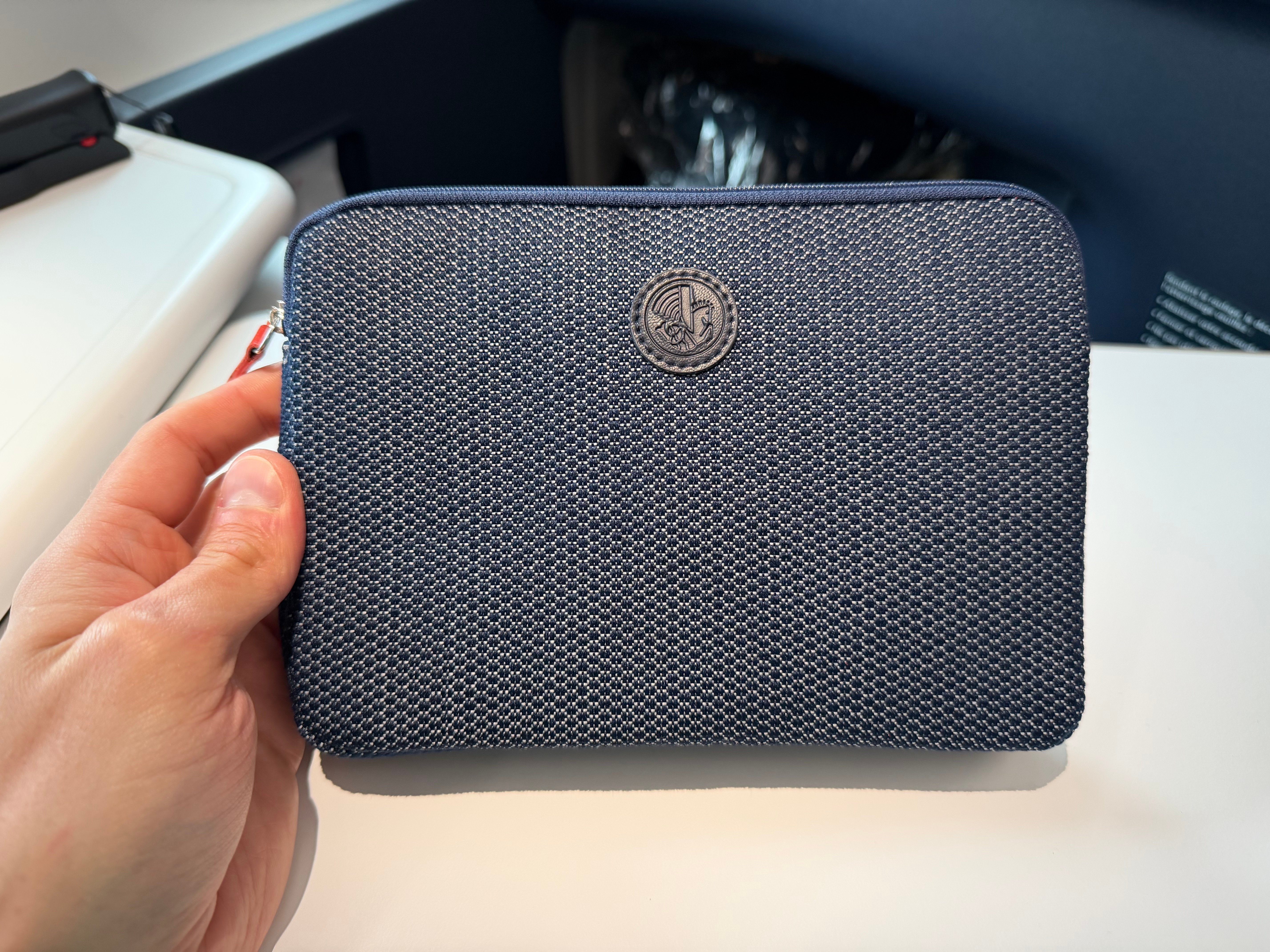 Air France logo on the amenity kit.