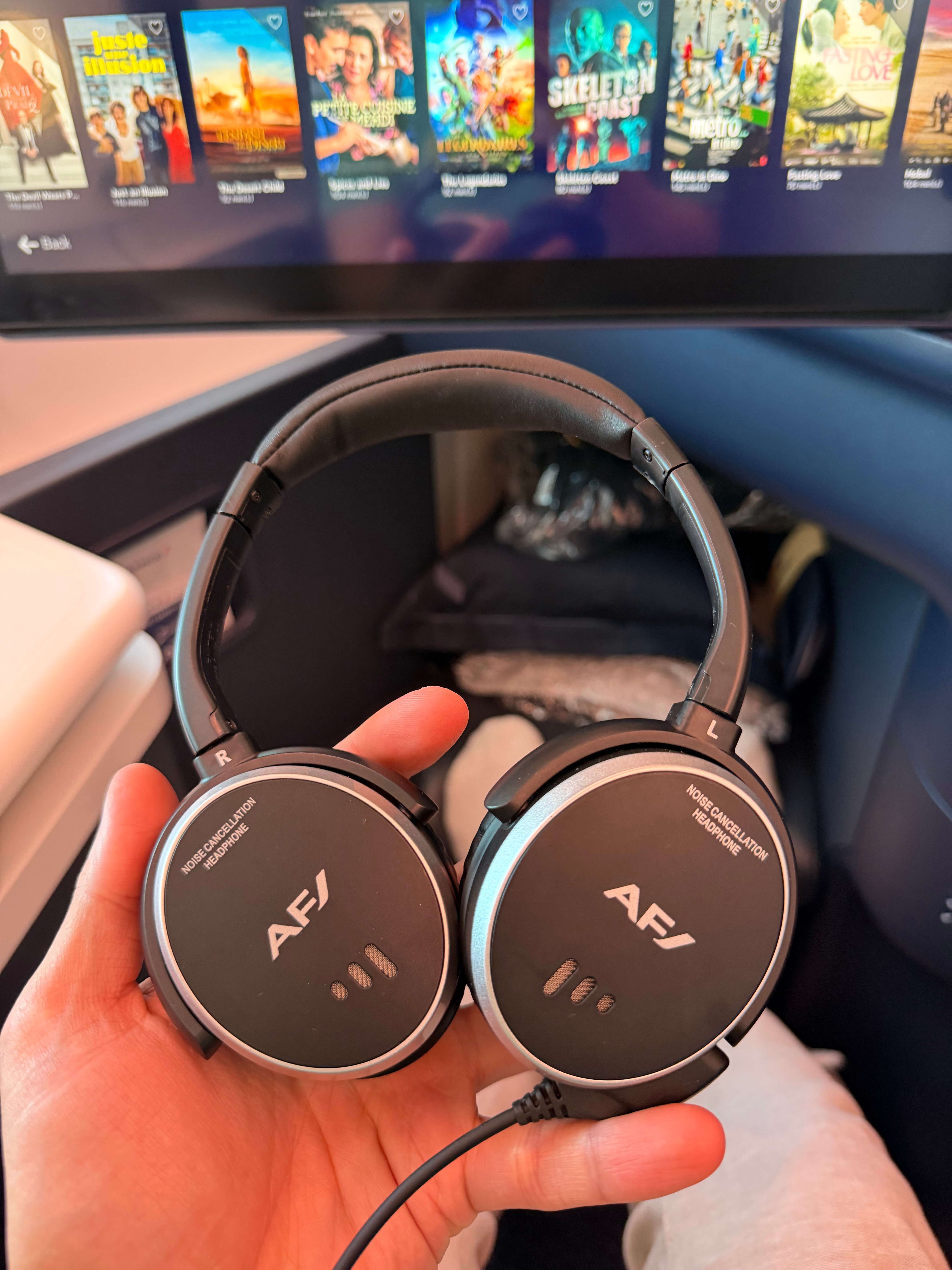 Air France supplied headphones at my seat.