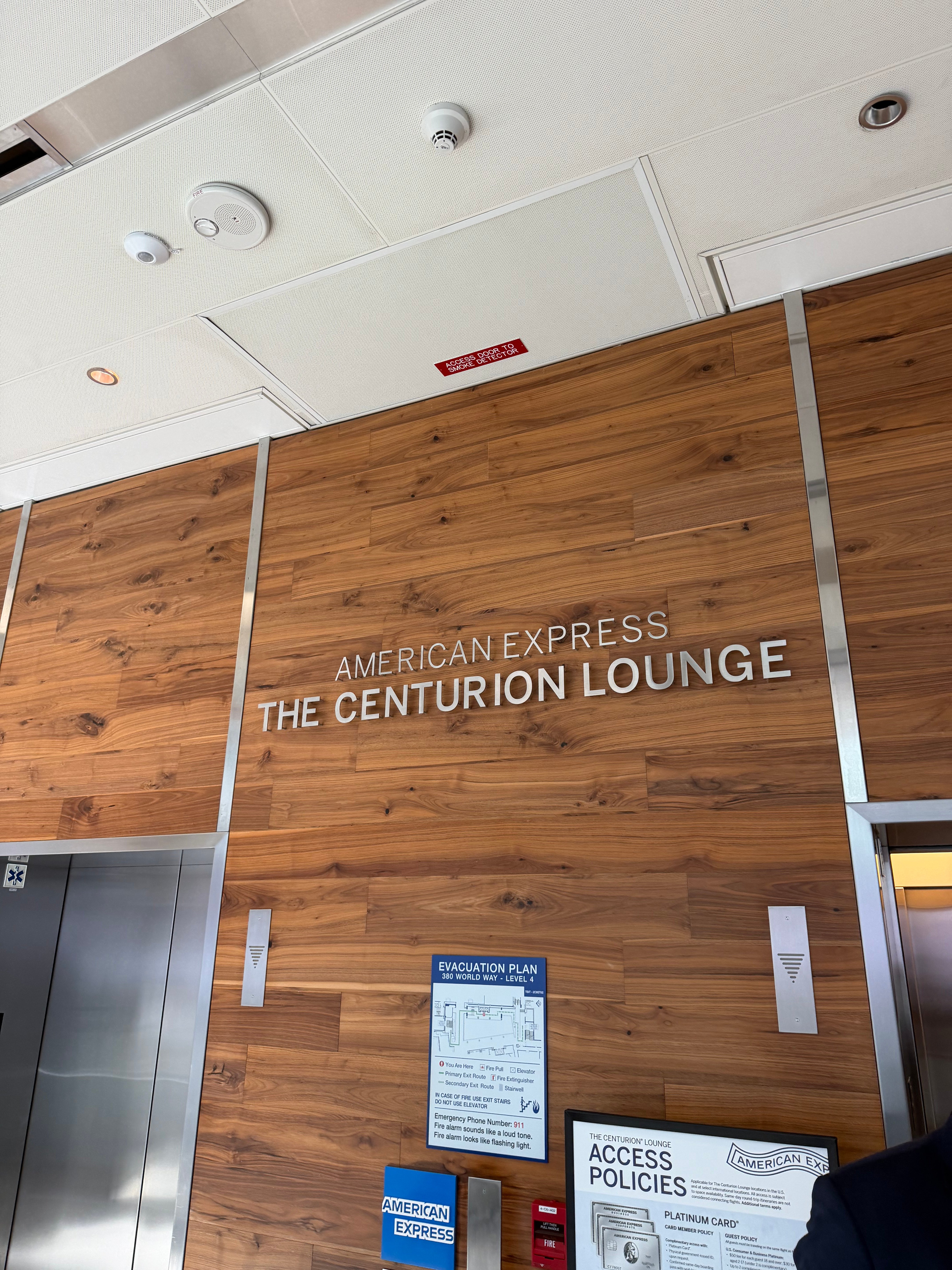 American Express Centurion Lounge sign at Los Angeles International Airport.