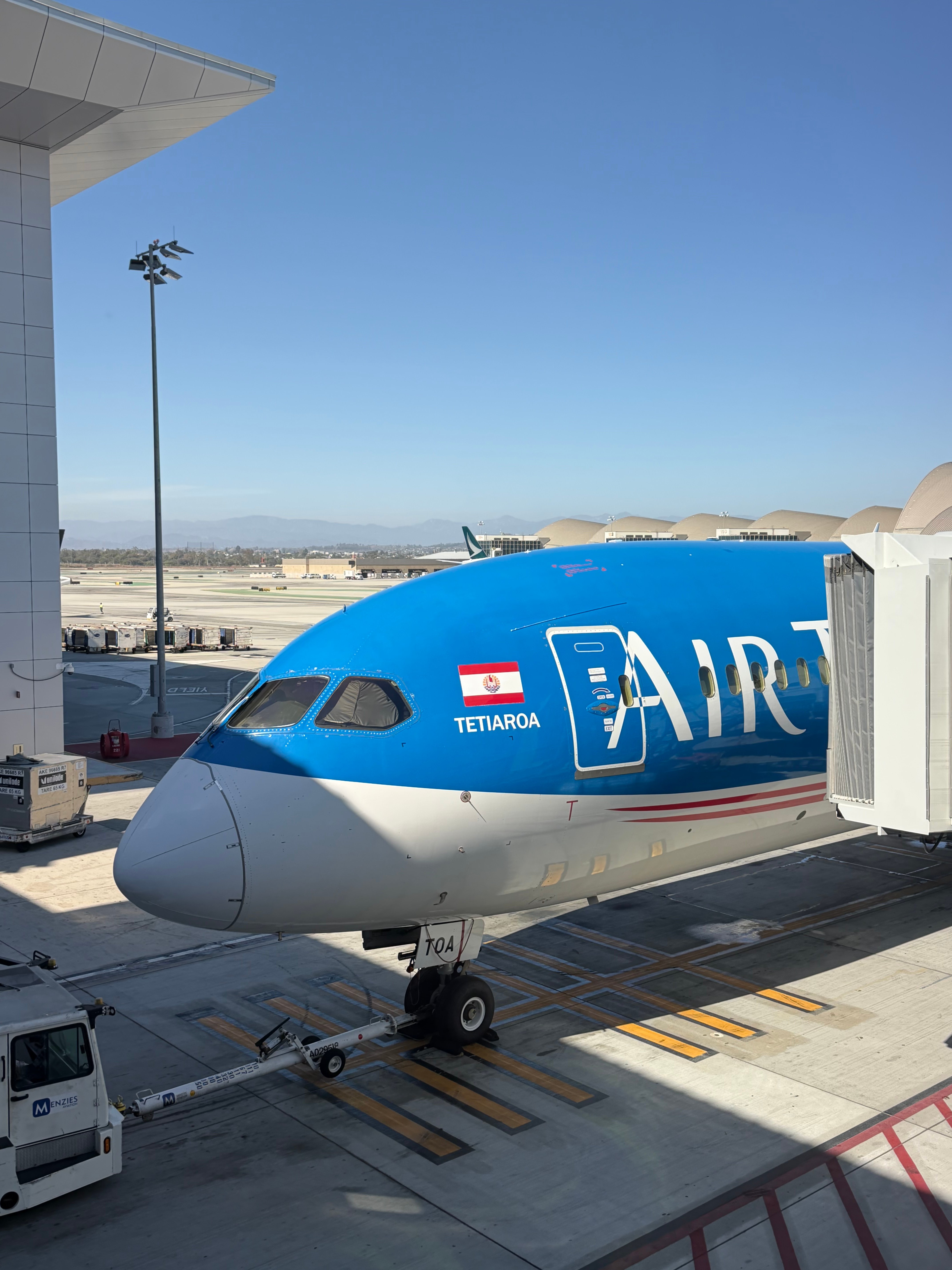 Nose of the Air Tahiti Nui Boeing 787-9 named Tetiaroa.