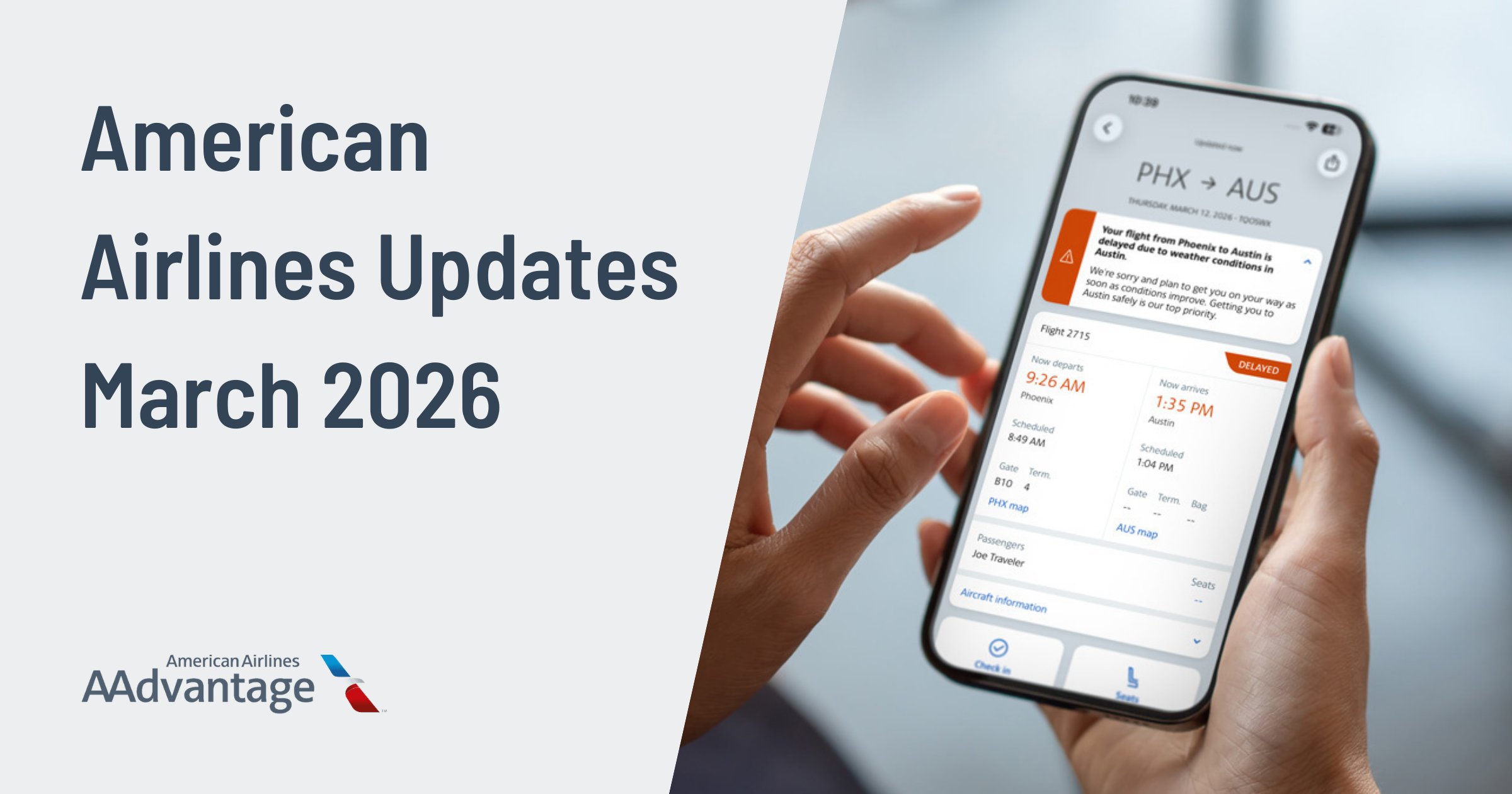 Cover image for American Airlines March 2026 Updates: Gift Card Redemptions, Smash Kitchen, Austin Lounge & Smarter Disruption Tools