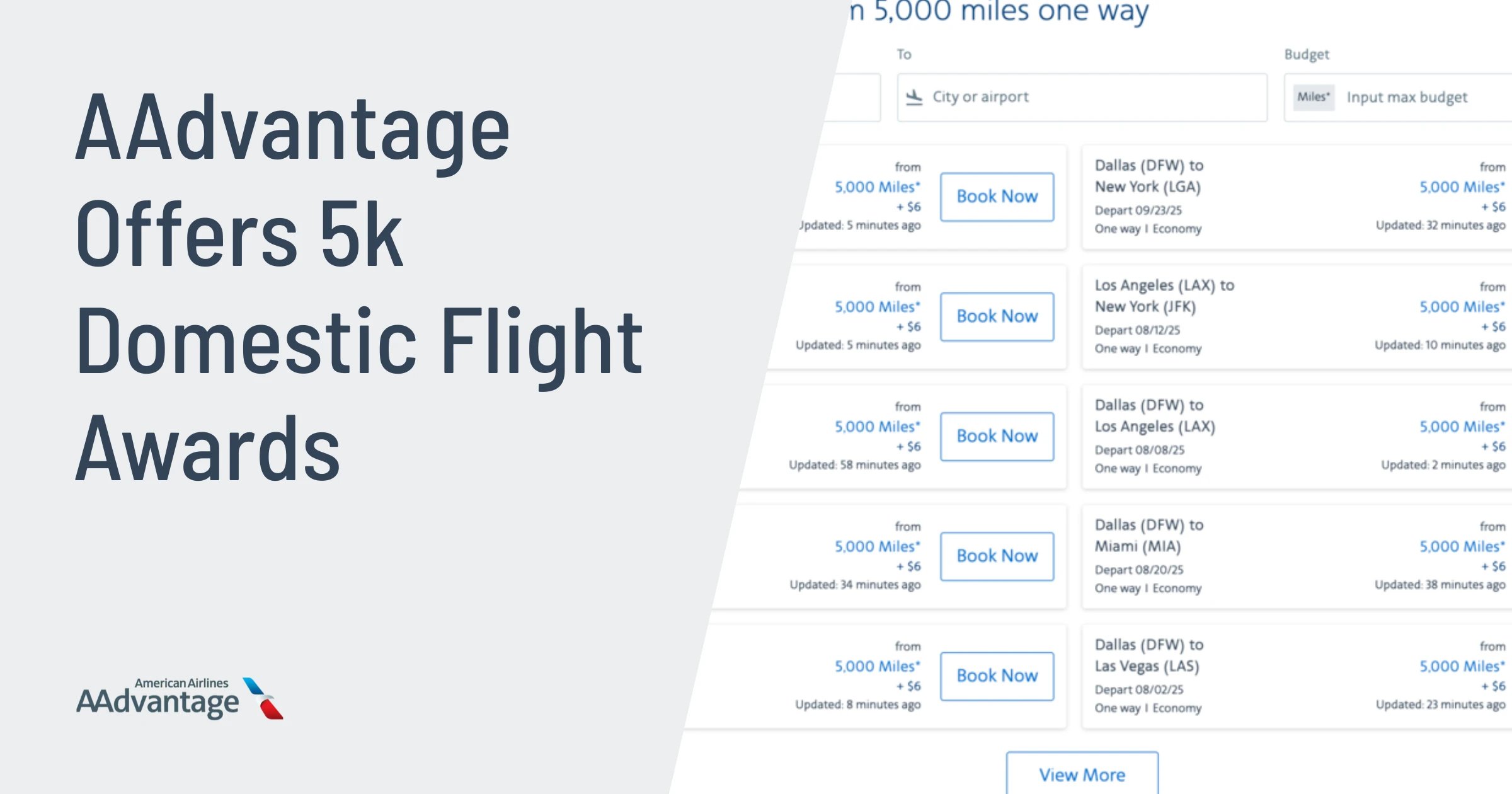 Cover image for American Airlines Offers 1 Million Domestic Awards At 5k Miles