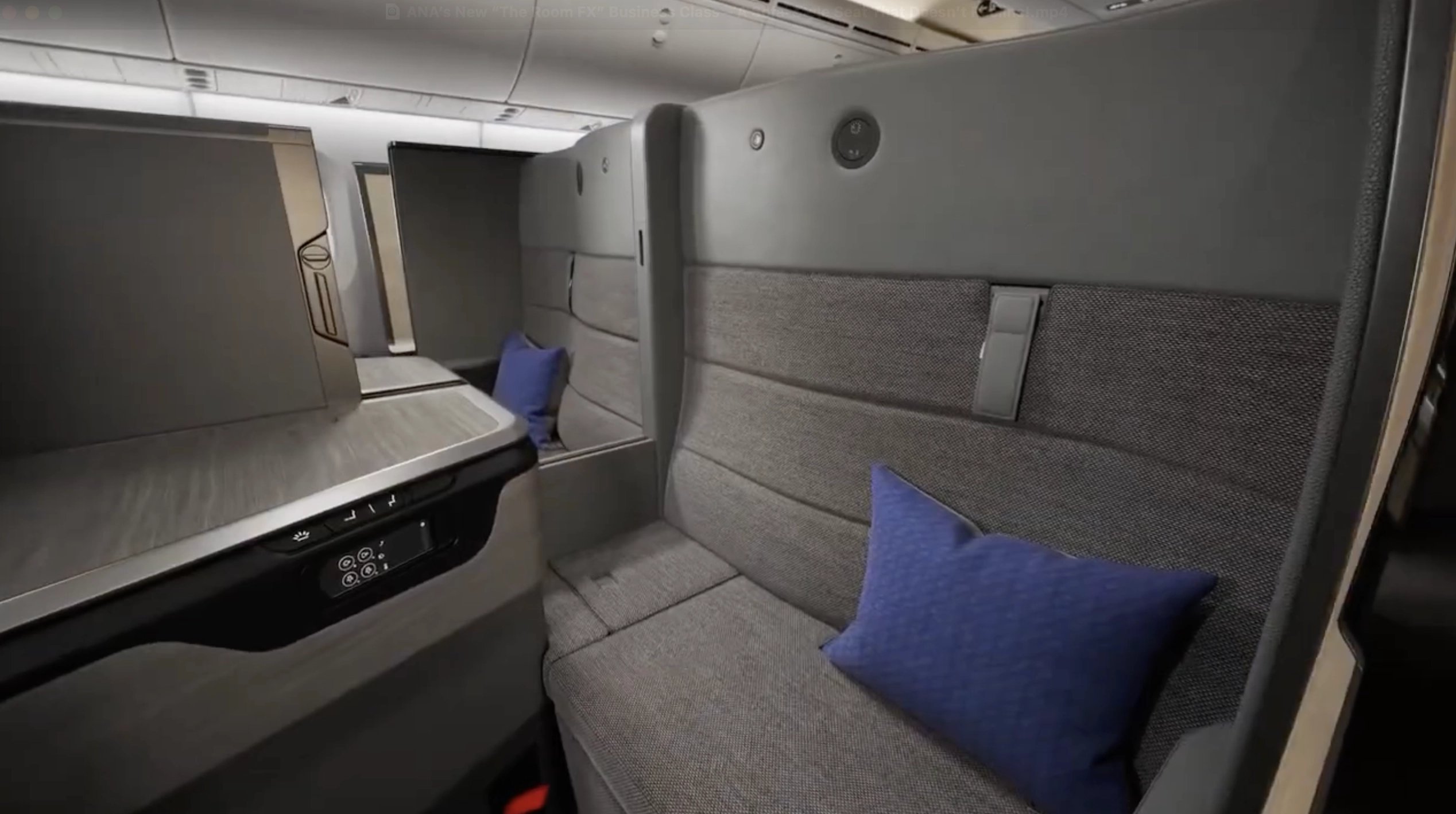 Interior view of ANA's new THE Room FX Business Class Cabin.