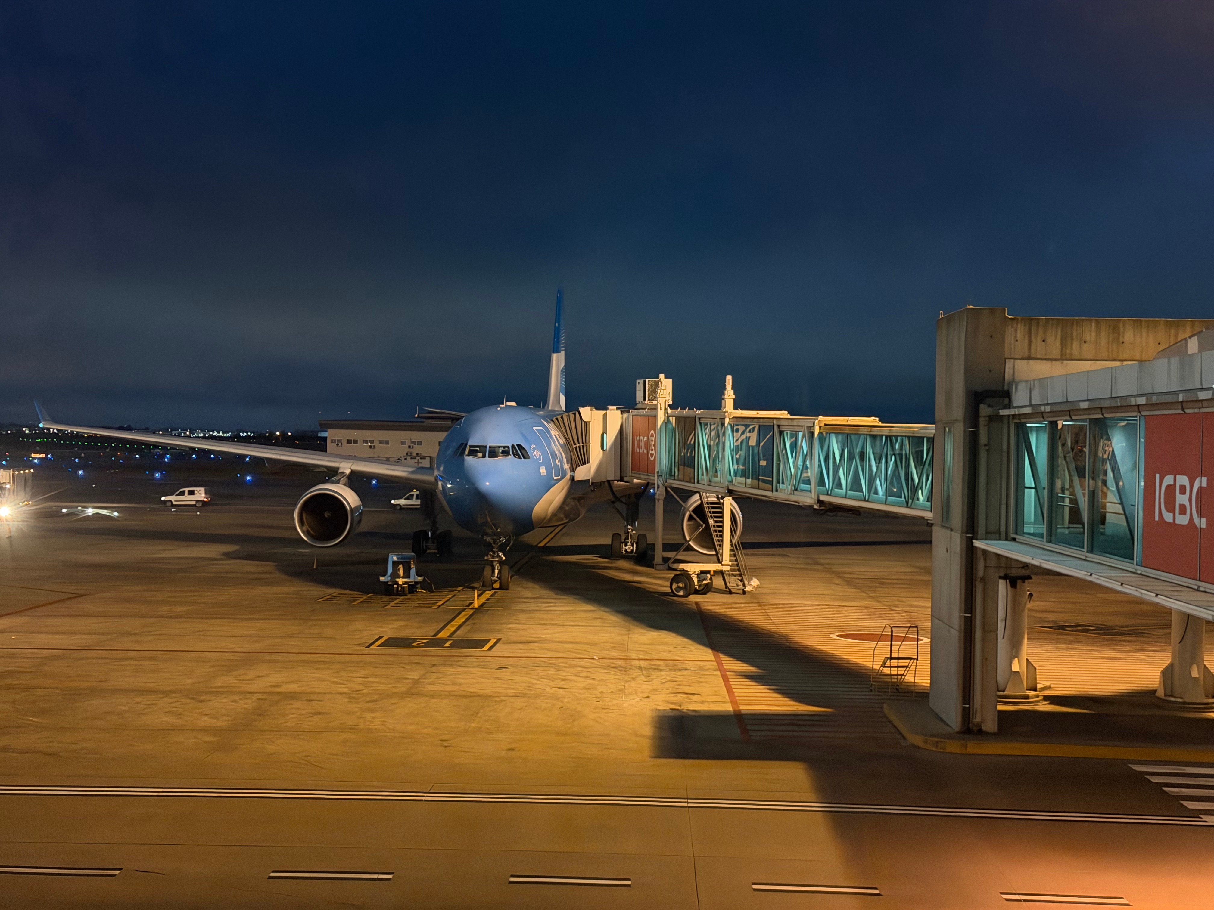 Aerolíneas Argentinas Airbus A330 at the gate before boarding in Buenos Aires.