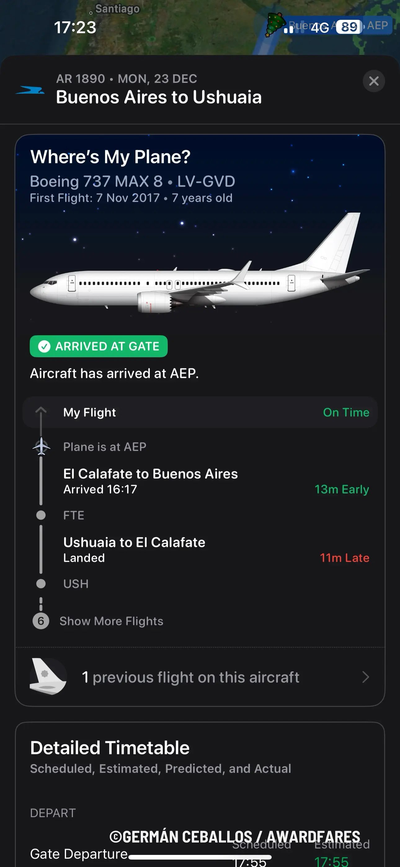 Aerolíneas Argentinas 737 MAX 8 Clase Económica de Buenos Aires a Ushuaia (2025)