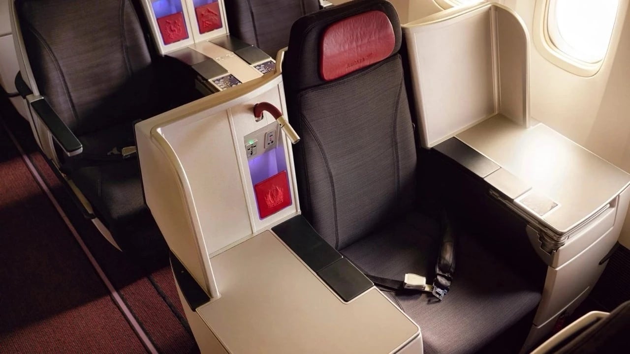 Austrian 767 Business Class.