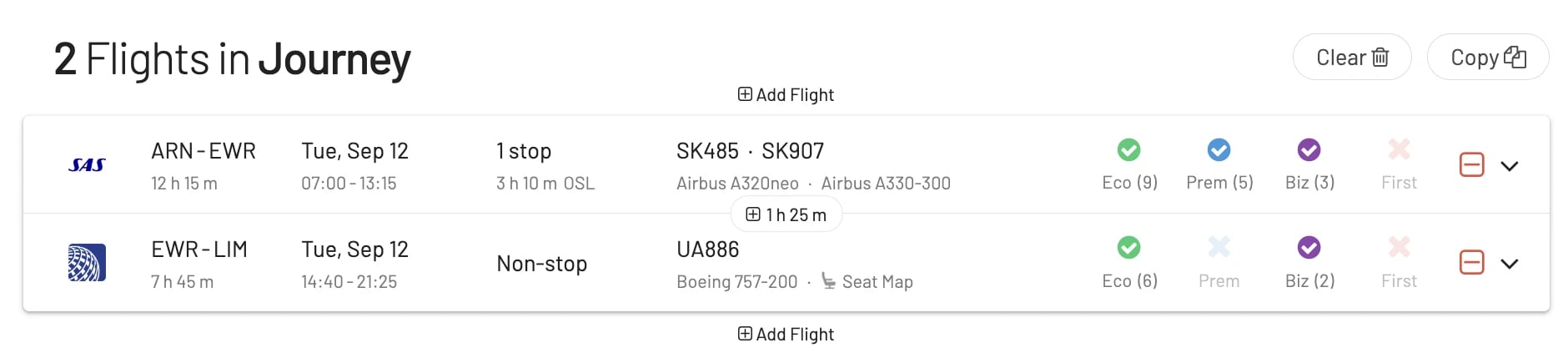 AwardFares Journey Planner