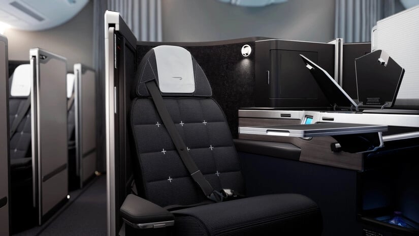The modern British Airways Club Suite with privacy door.