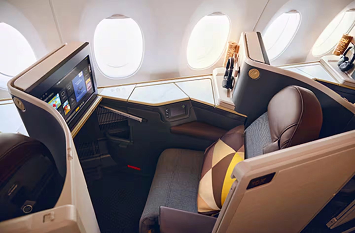 The Etihad Airways Business Studio seat.