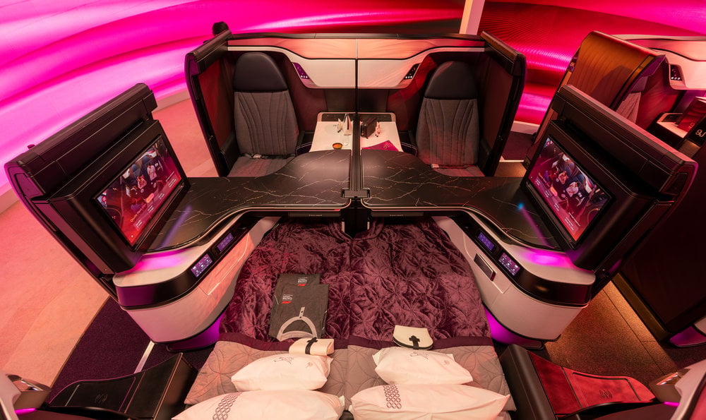 Qsuite Next Gen launch mockup. This is the announced product, not the original Qsuite flying today.