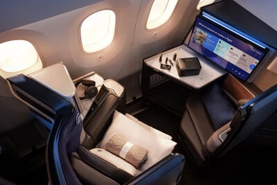 United’s 787-9 Polaris Studio, the larger suite option within its new Business cabin.