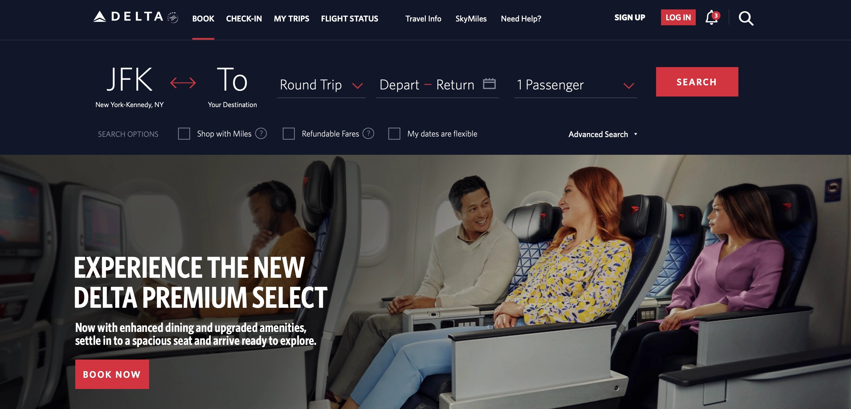 Delta Homepage.