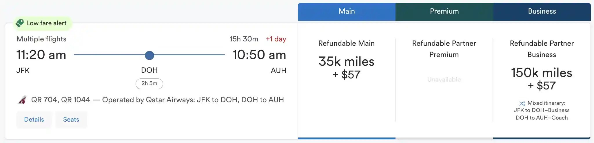 AwardFares redirects you to the Alaska Airlines website to book Atmos Rewards awards.