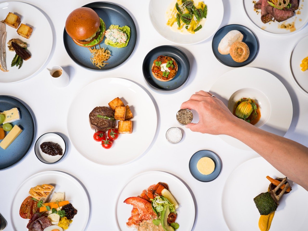 Selection of dishes and tableware from the updated British Airways First dining service.