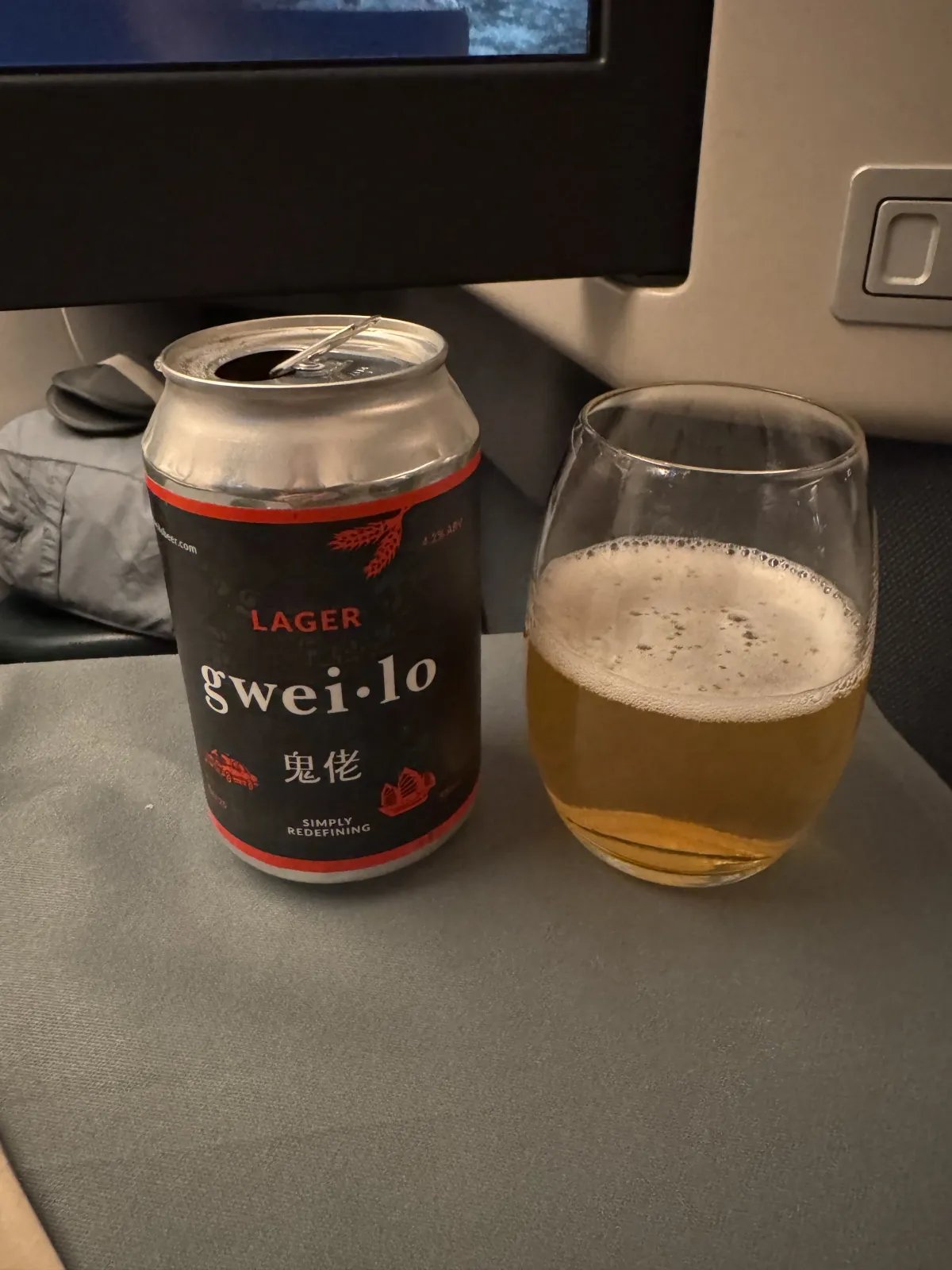 Gweilo craft beer served on Cathay Pacific