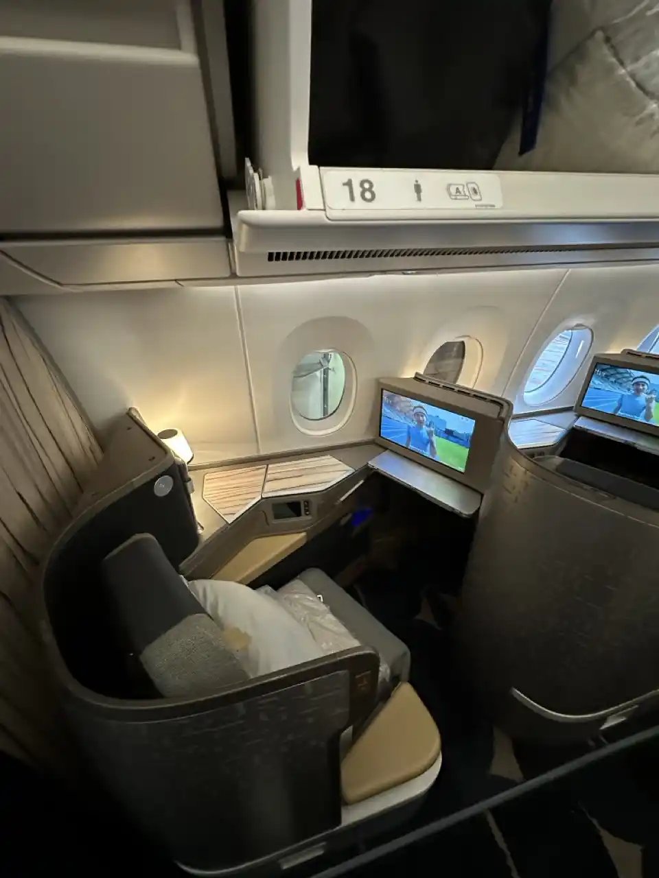 Reseña de China Airlines A350-900 en Clase Business: vista del asiento