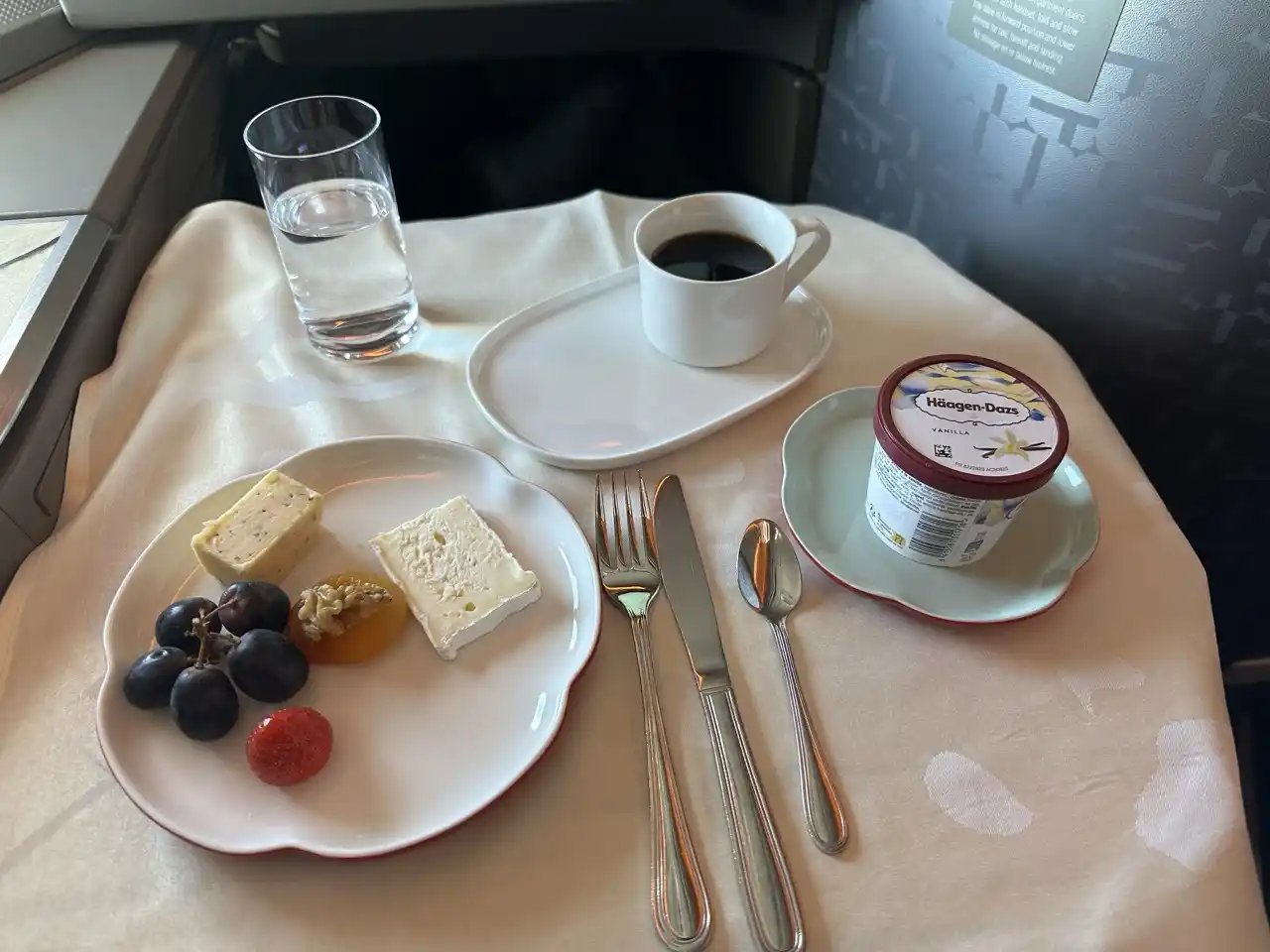 Reseña de China Airlines A350-900 en Clase Business: postre