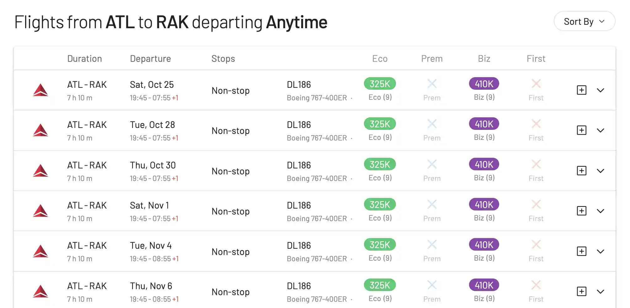 Book the new Delta nonstop route from Atlanta to Marrakech with miles, award seats available.