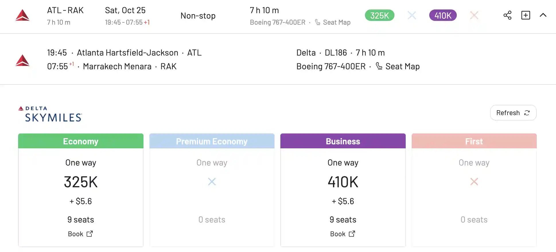 Book the new Delta nonstop route from Atlanta to Marrakech with miles, award seats available.