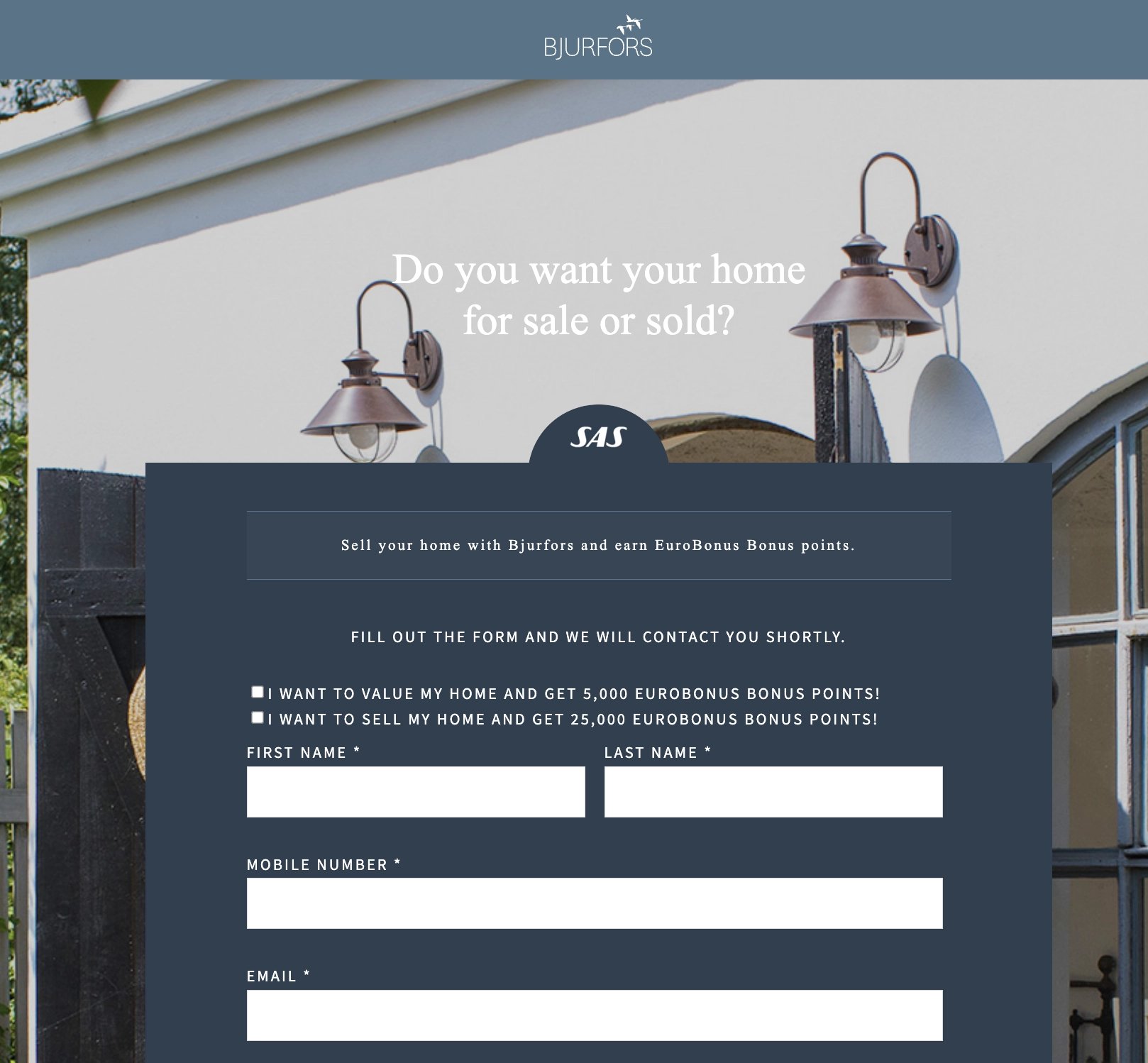 Bjurfors and SAS EuroBonus real estate partnership