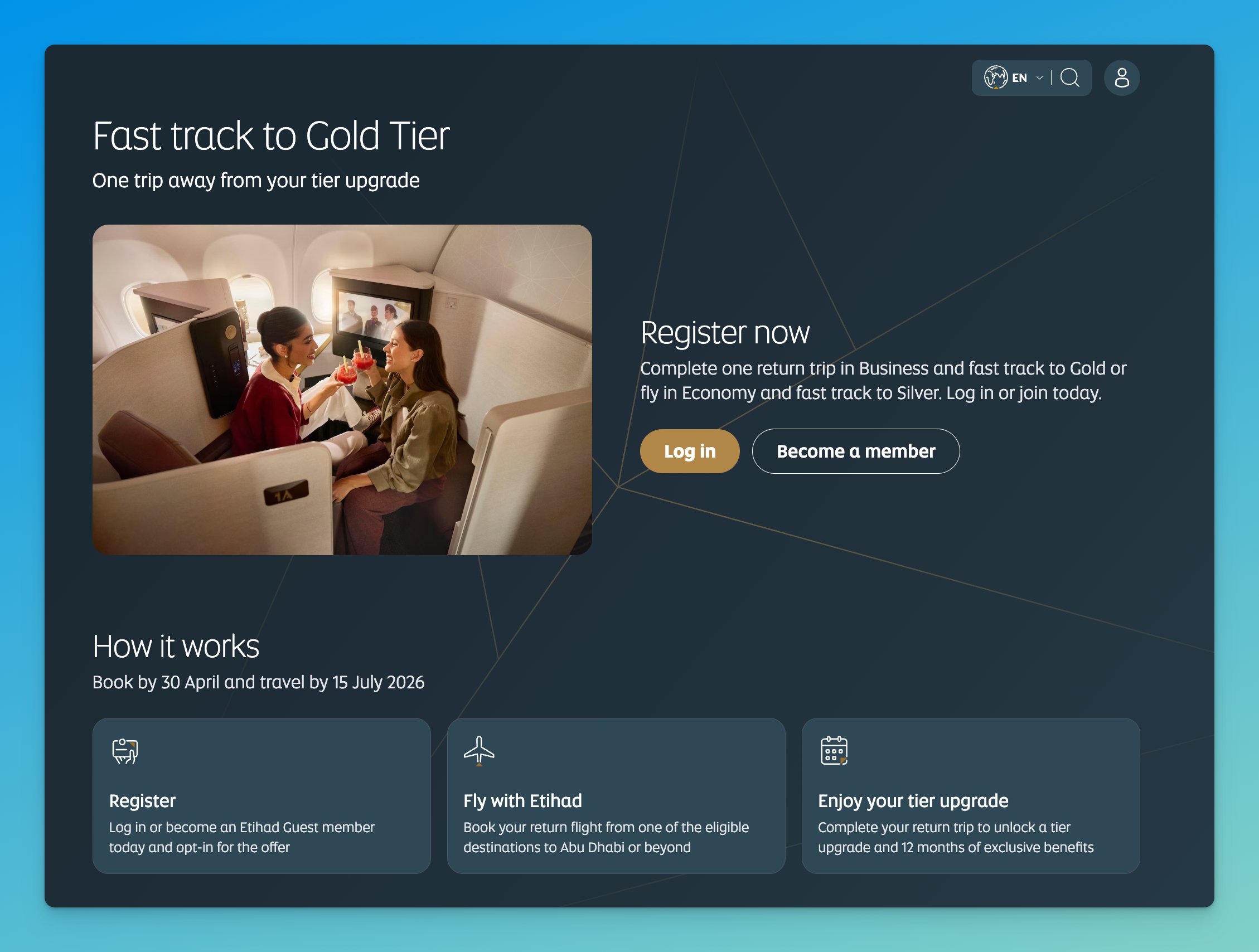 Etihad Guest fast track offer in Asia and the Middle East