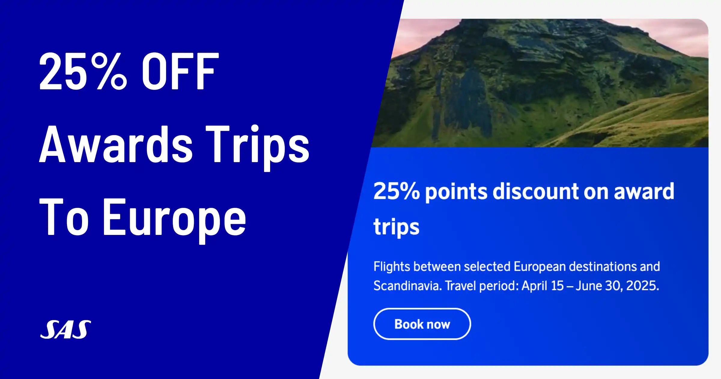 SAS Points Discount: 25% OFF Flights to Scandinavia (Book by Apr 20)