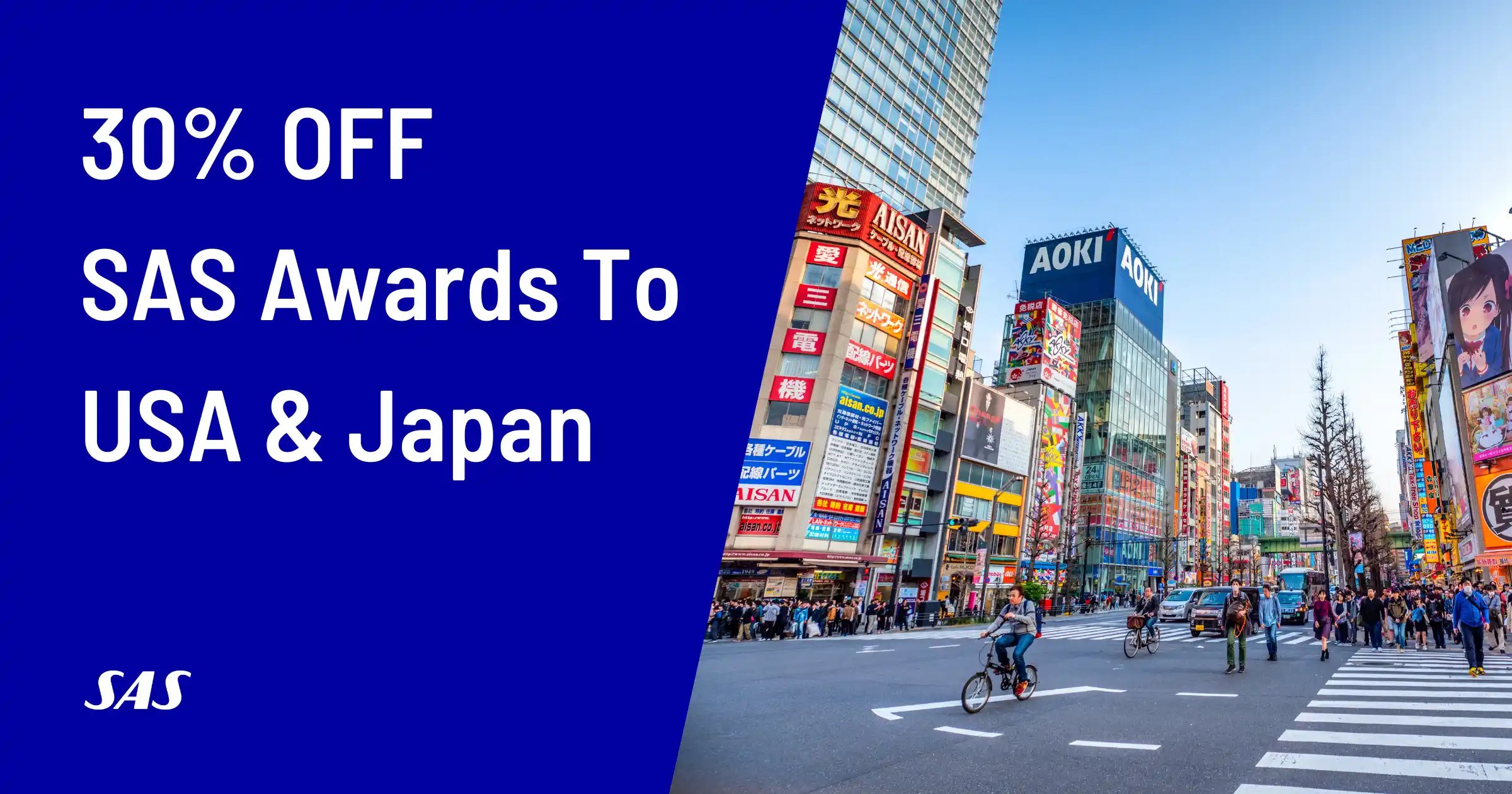 30% Discount On EuroBonus Awards To The USA and Japan (Book Before November 7)