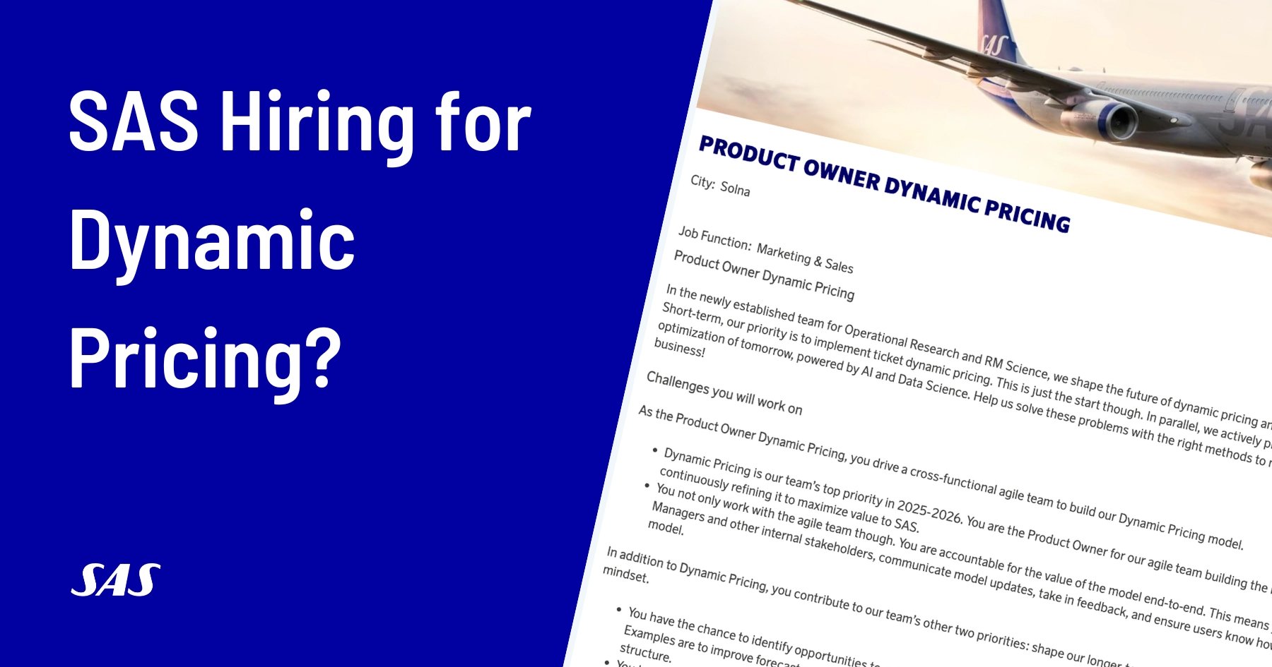 Is EuroBonus Switching to Dynamic Pricing? A SAS Job Listing Reveals Their Next Move