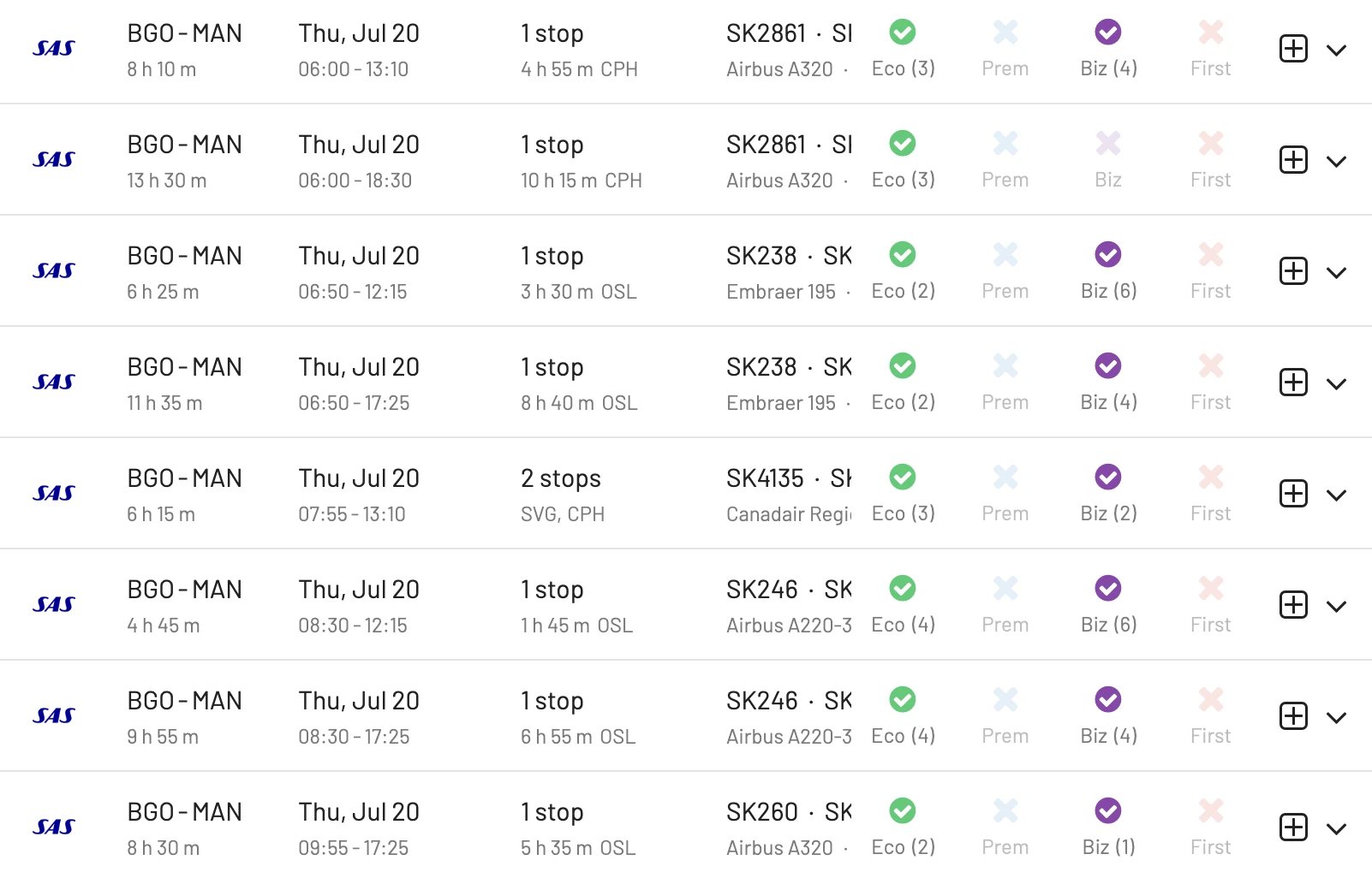 Book award flights to Manchester with SAS EuroBonus points (AwardFares).