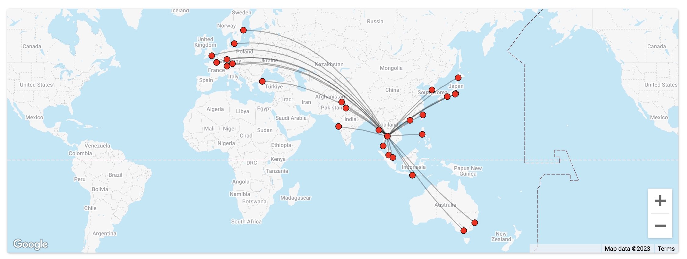 Thai Airways award flights using SAS EuroBonus Points .