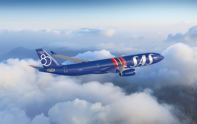 SAS 80th Anniversary Aircraft A330-300 Special Livery