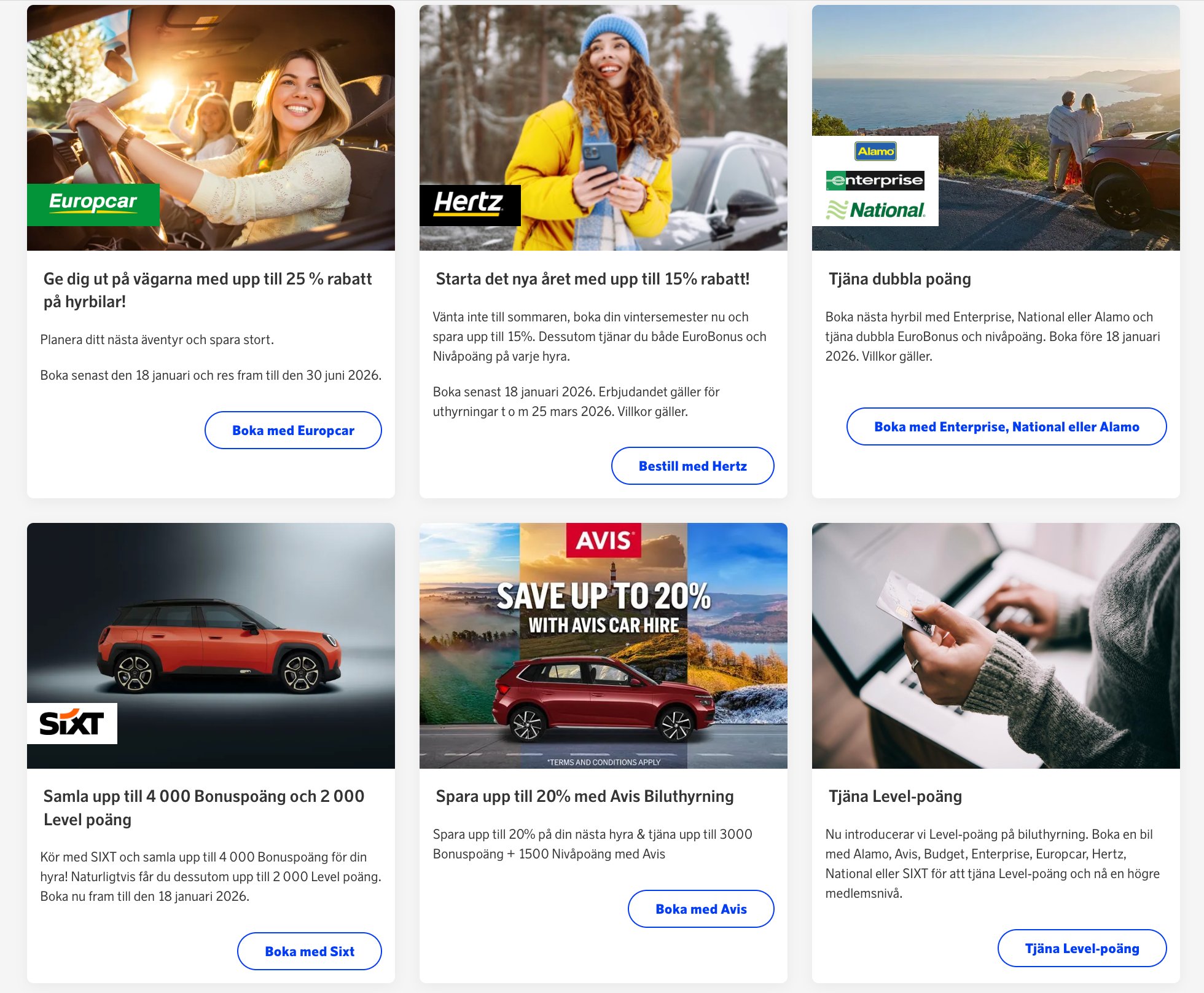 SAS Car Rental Promotions January 2026