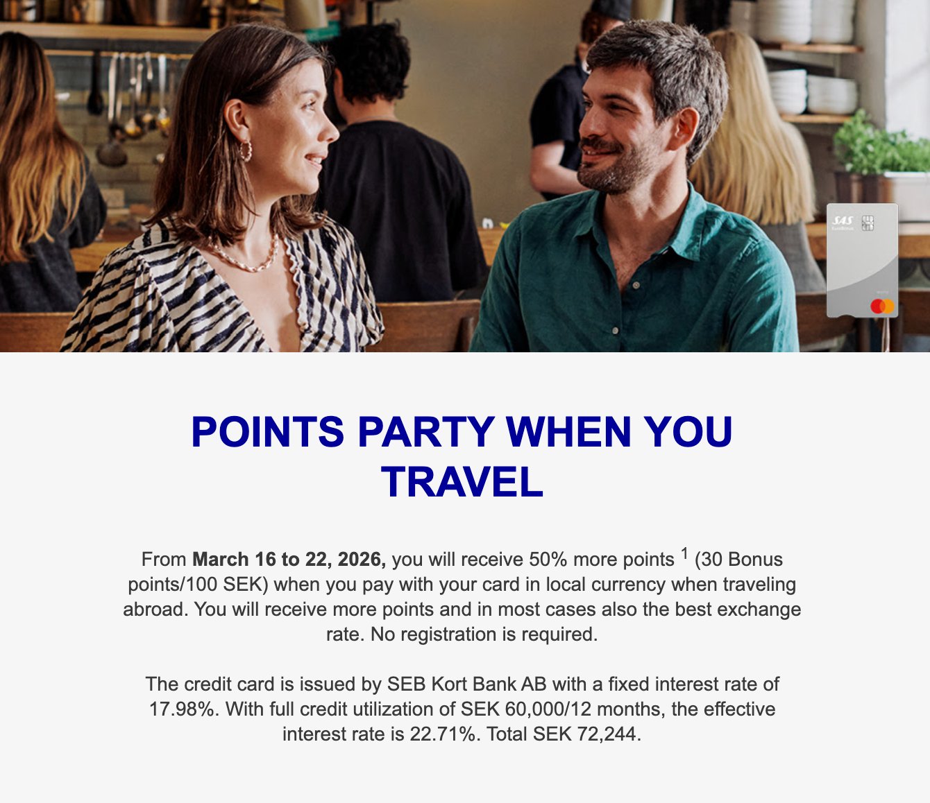 SAS Mastercard Points Party