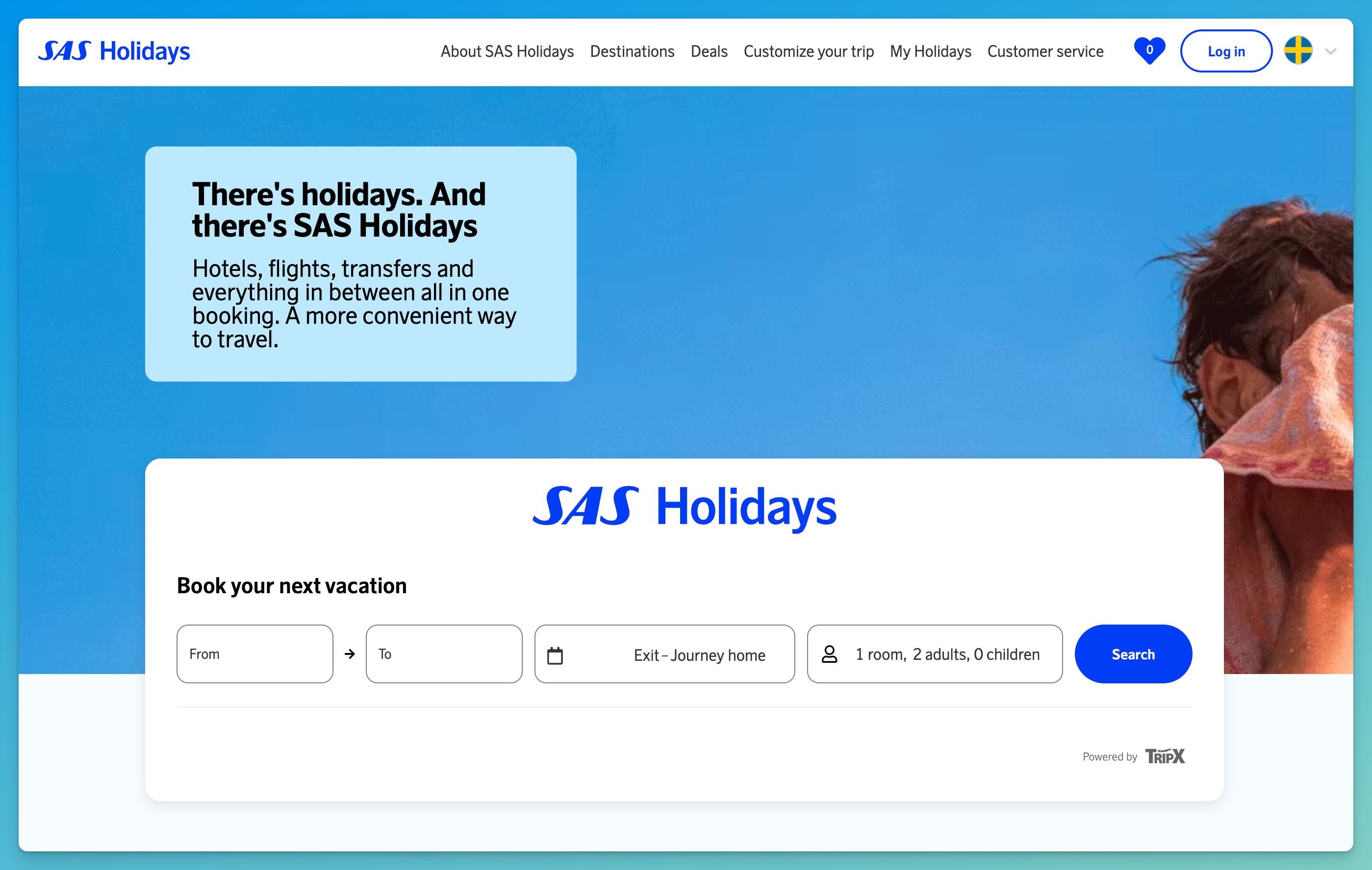 SAS Holidays package offer with up to 40 percent child discount on the flight portion